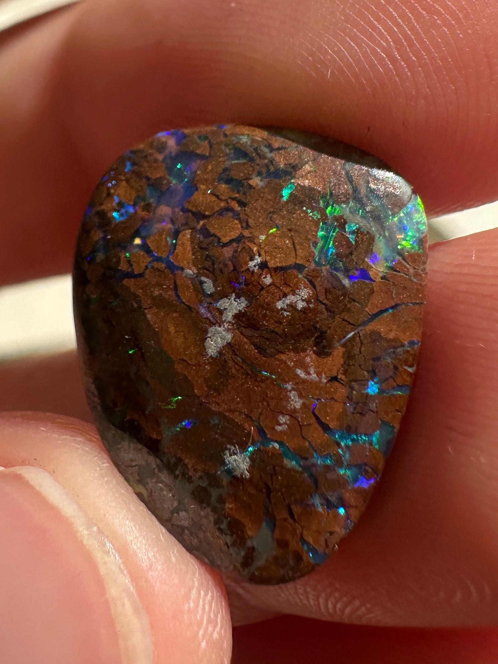Australian Queensland Boulder multicolored unset pendant Opal 8.42 cts