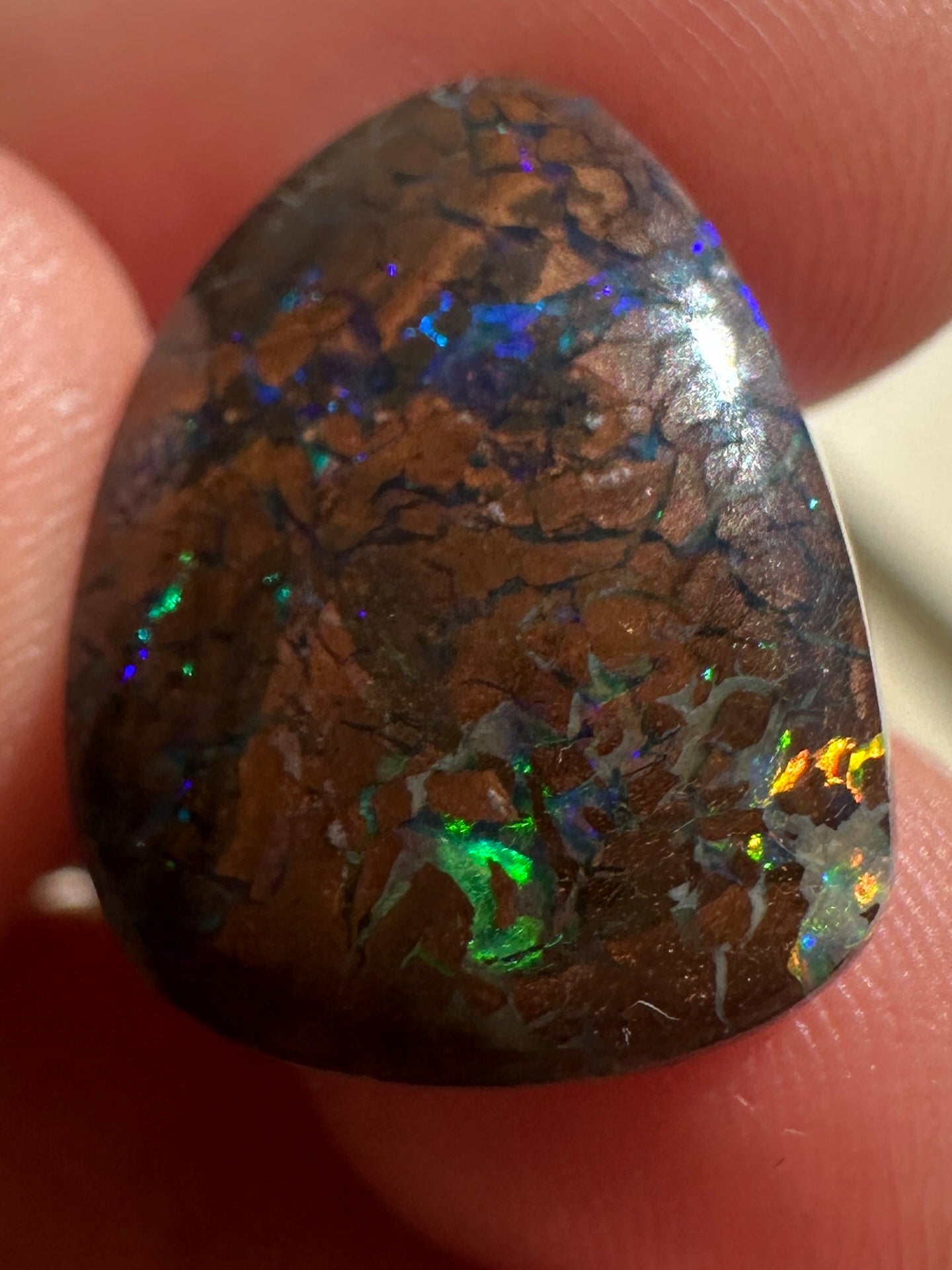 Australian Queensland Boulder multicolored unset pendant Opal 8.42 cts