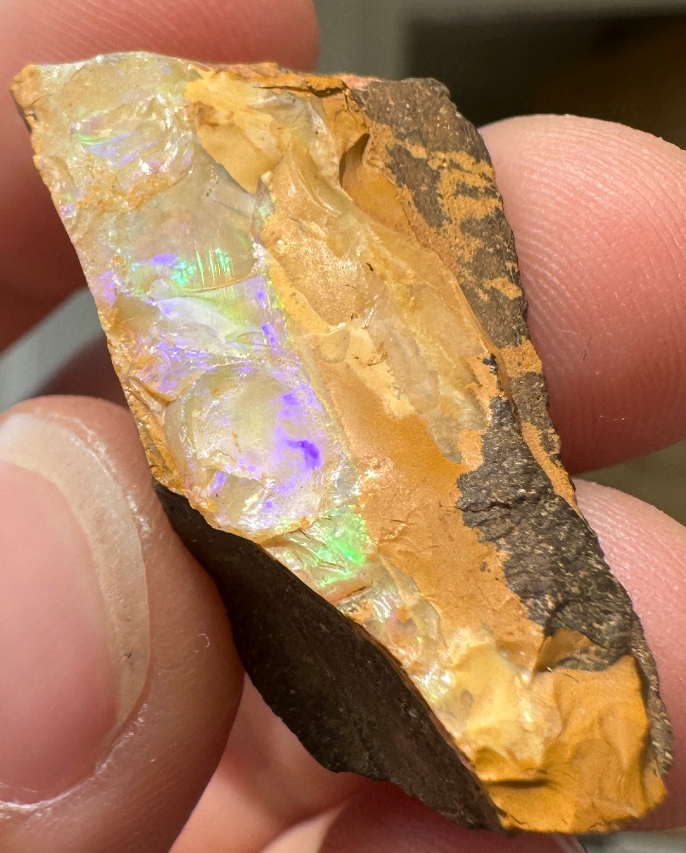 Australian Queensland Boulder opal rough large ring or pendant 42.87 cts