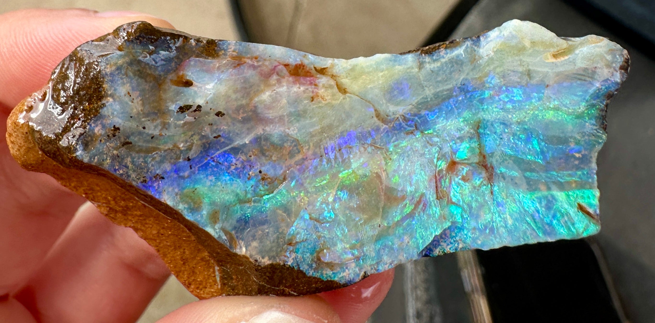 Queensland Boulder Opal 224.815cts - Large Electric Multi-Colour ...