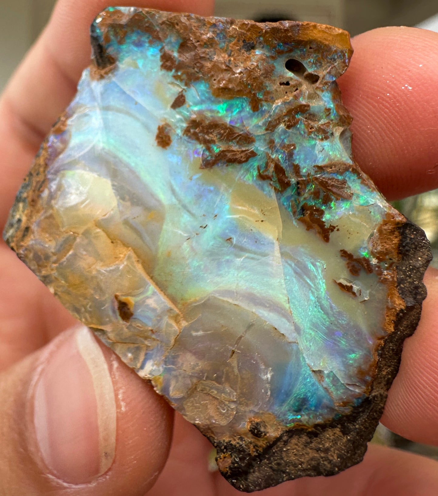 Australian Queensland Boulder opal rough large ring or pendant 55.965 cts