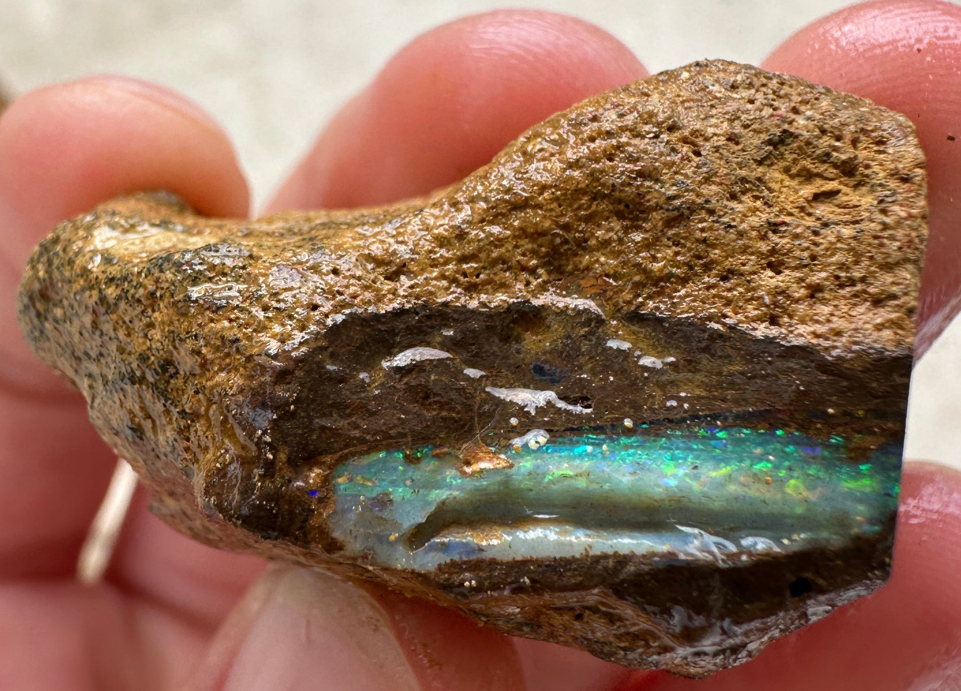 Australian Queensland Boulder opal rough large ring or pendant 92.14cts