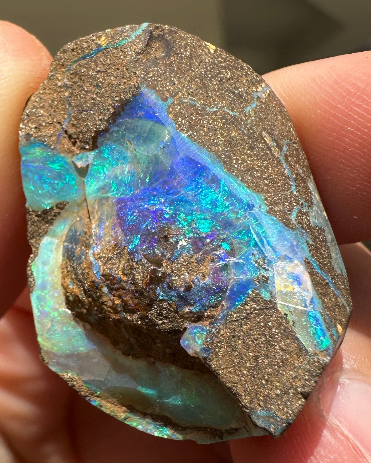 Australian Queensland Boulder opal rough large ring or pendant 53.135 cts