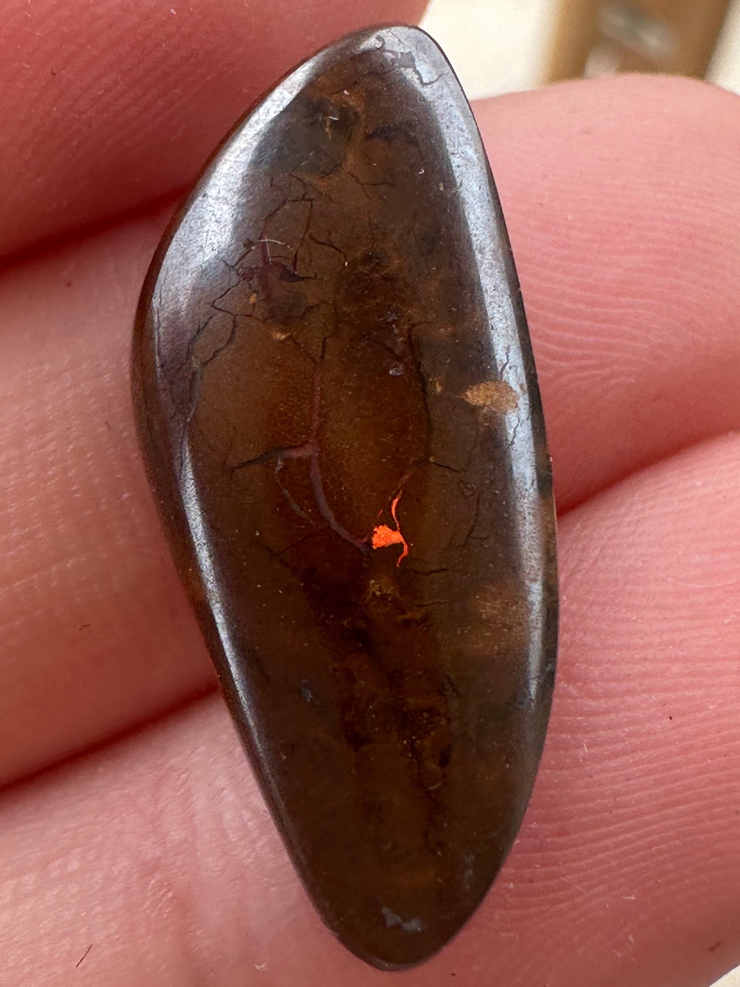 Opal Australian Queensland boulder unset pendant or ring multicolored opal 11cts