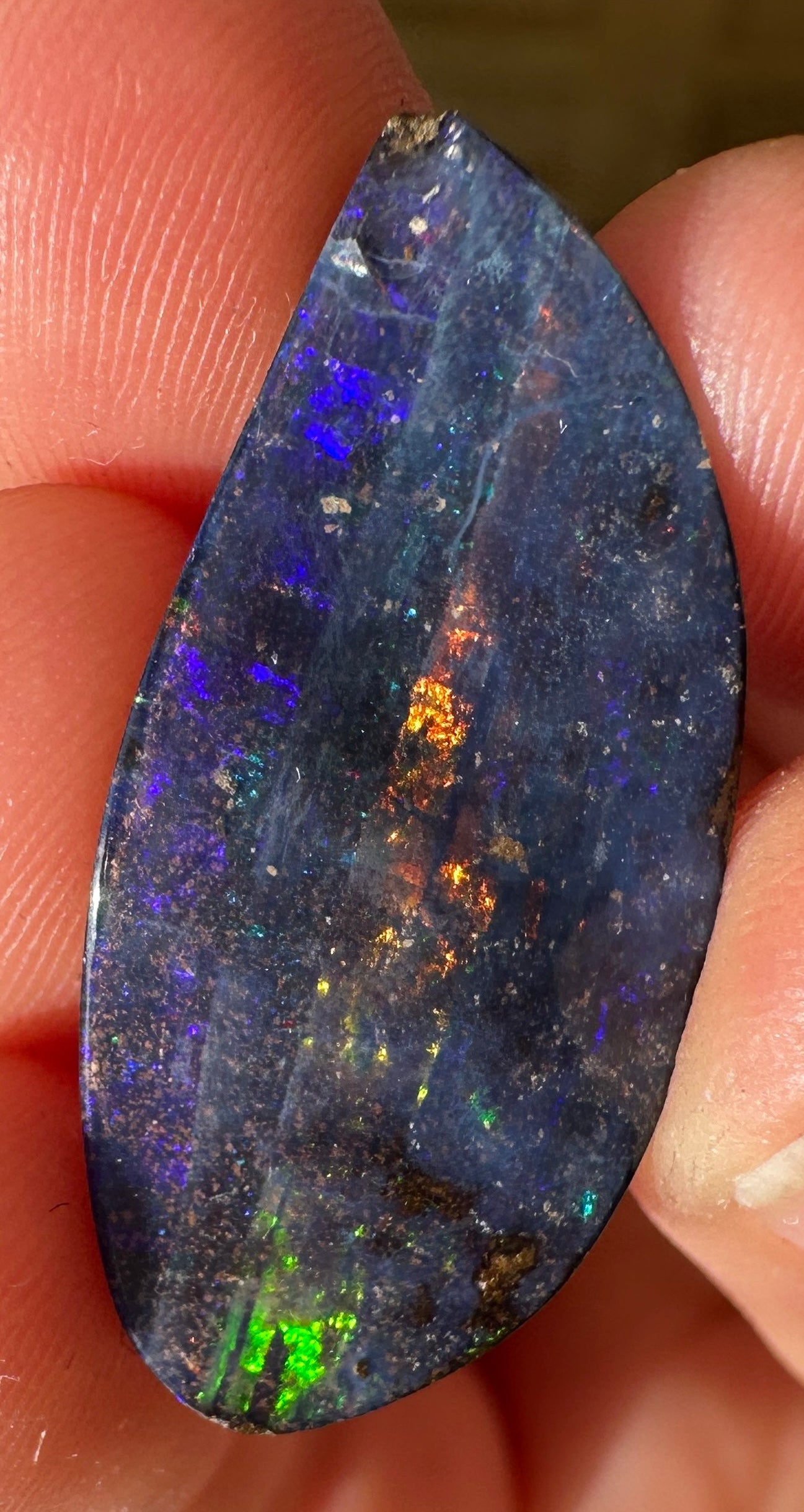 Opal Essence Queensland Boulder opal cut stone pendant or ring 12.20 cts