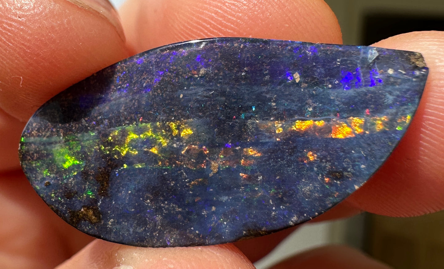 Opal Essence Queensland Boulder opal cut stone pendant or ring 12.20 cts