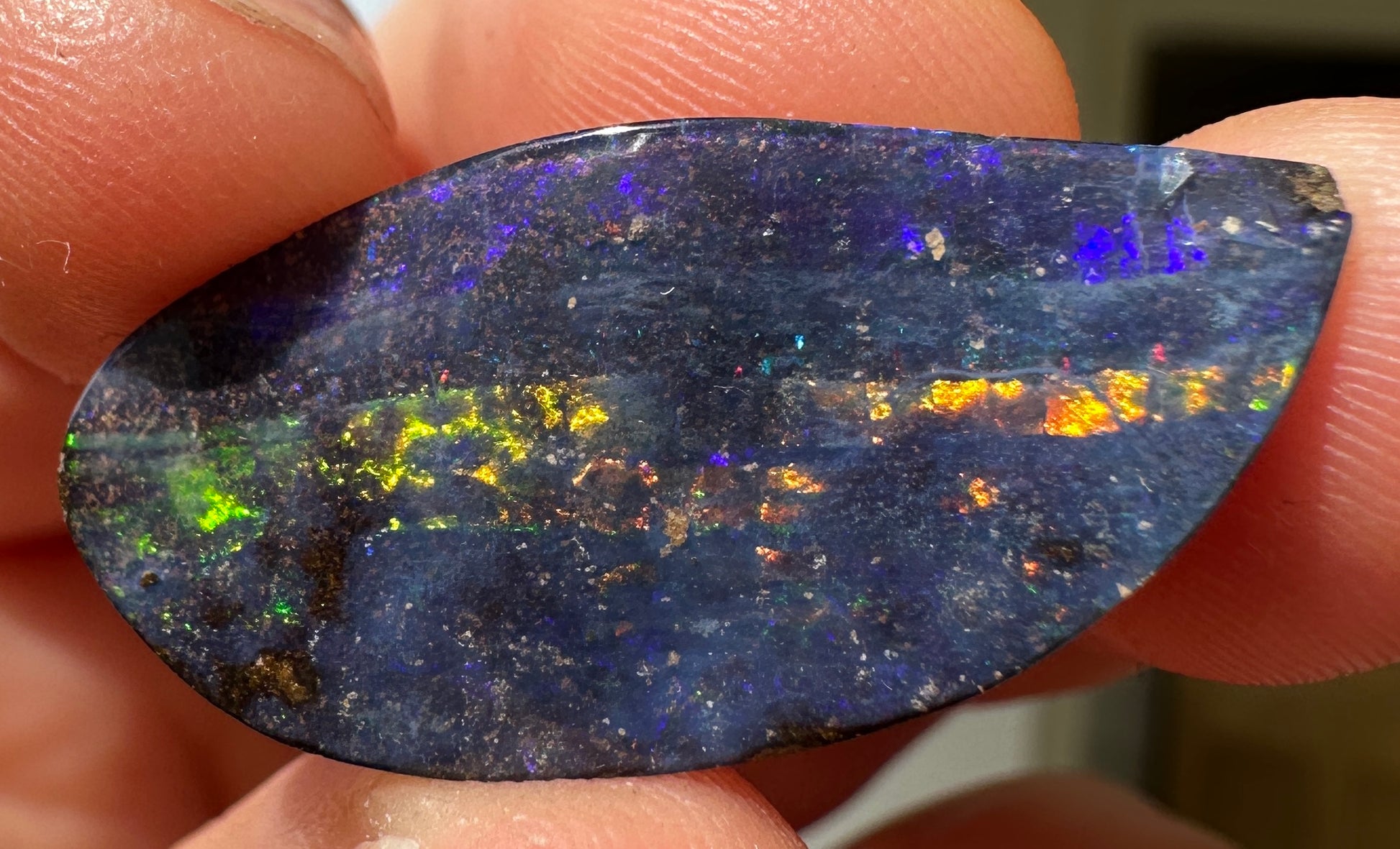 Opal Essence Queensland Boulder opal cut stone pendant or ring 12.20 cts
