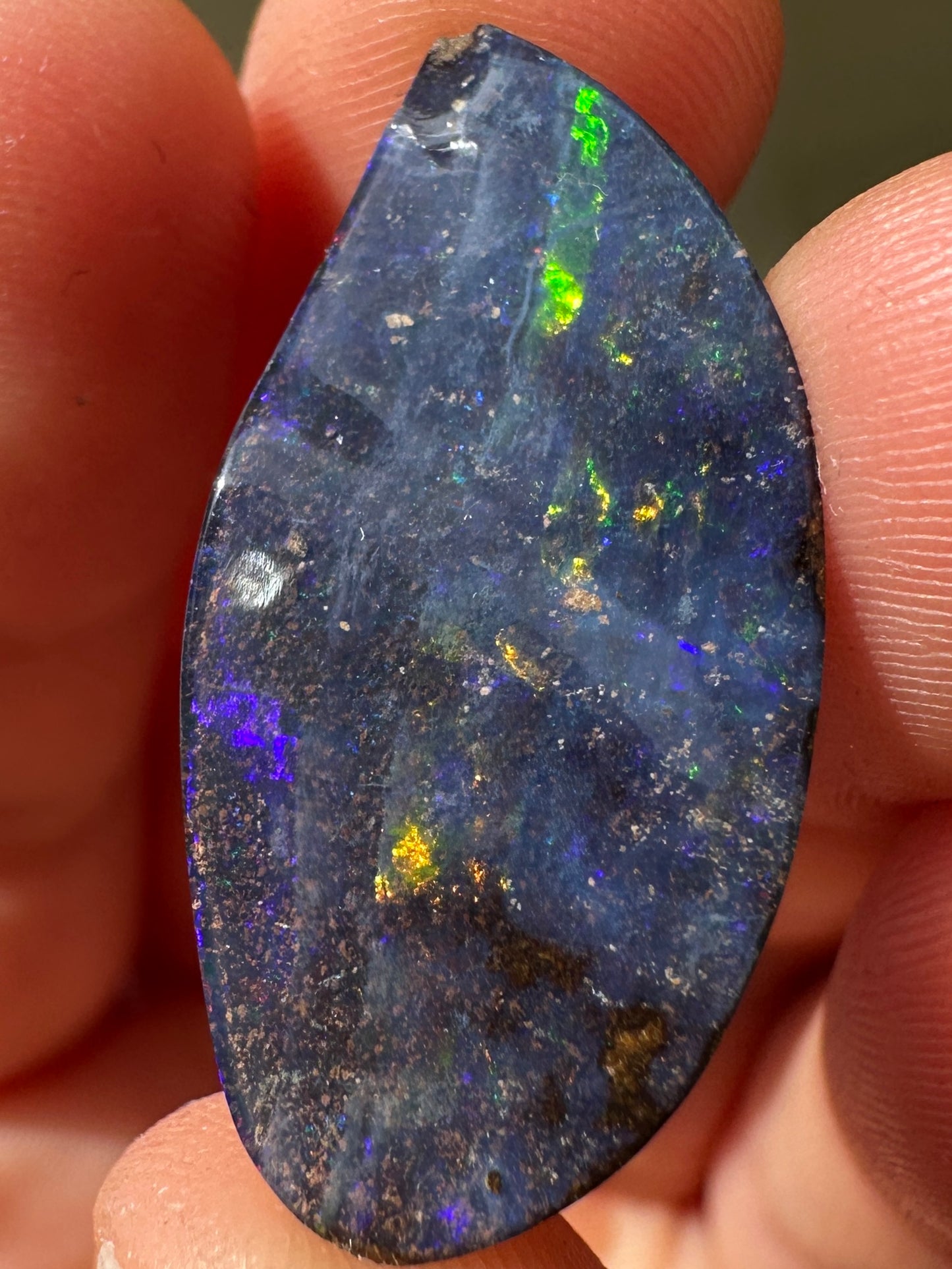 Opal Essence Queensland Boulder opal cut stone pendant or ring 12.20 cts