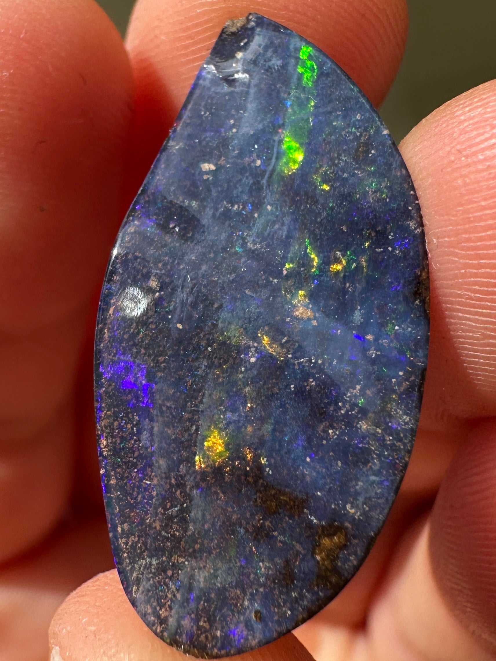 Opal Essence Queensland Boulder opal cut stone pendant or ring 12.20 cts