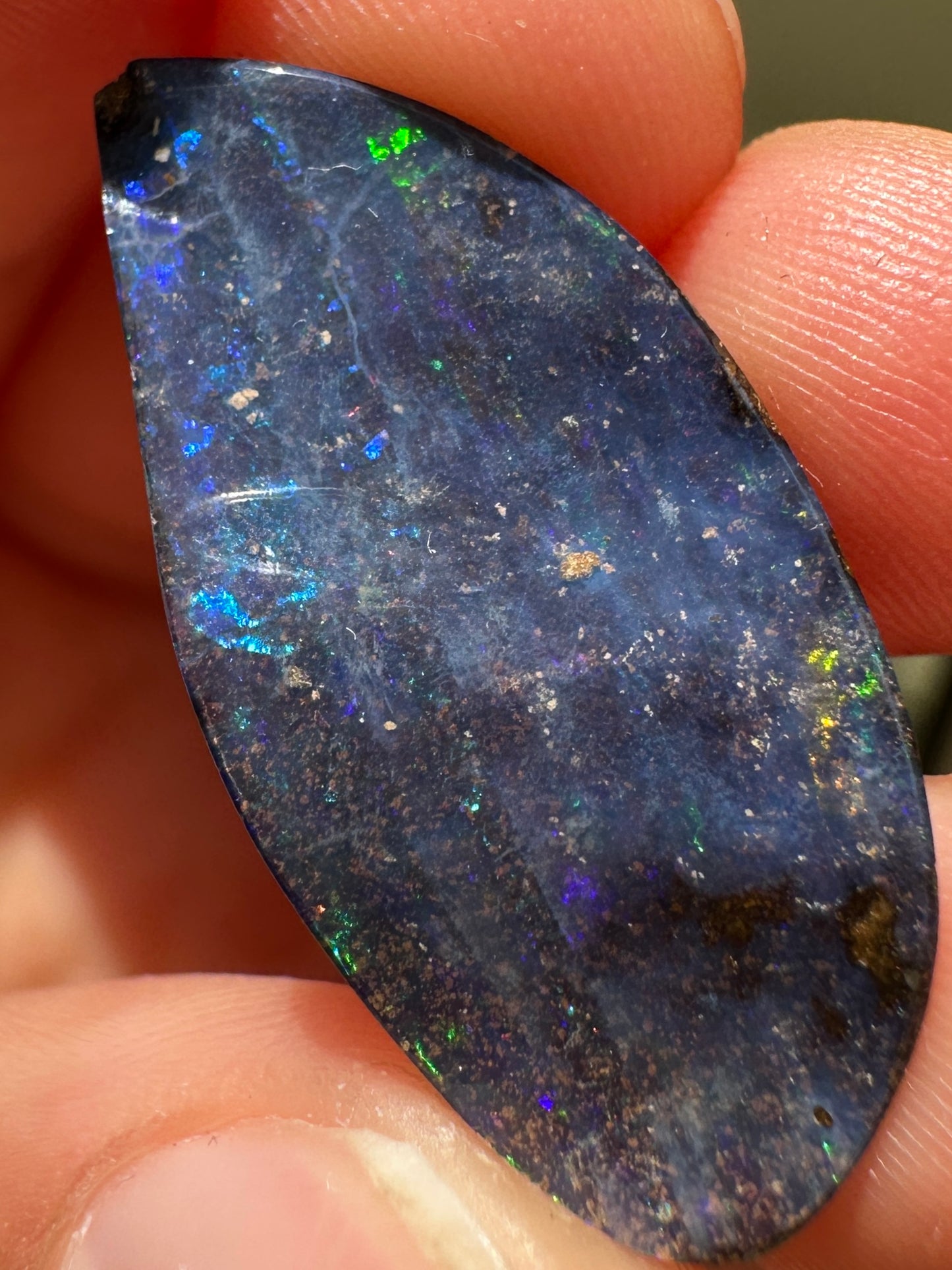 Opal Essence Queensland Boulder opal cut stone pendant or ring 12.20 cts
