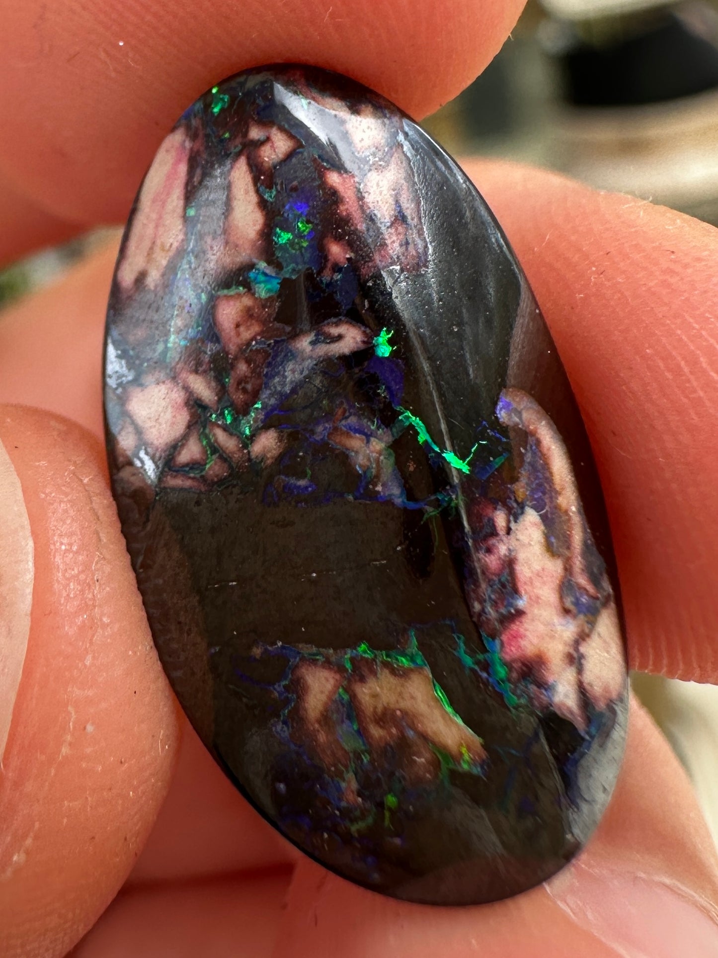 Opal Essence Queensland cut Boulder opal unset pendant or ring 13.1 cts