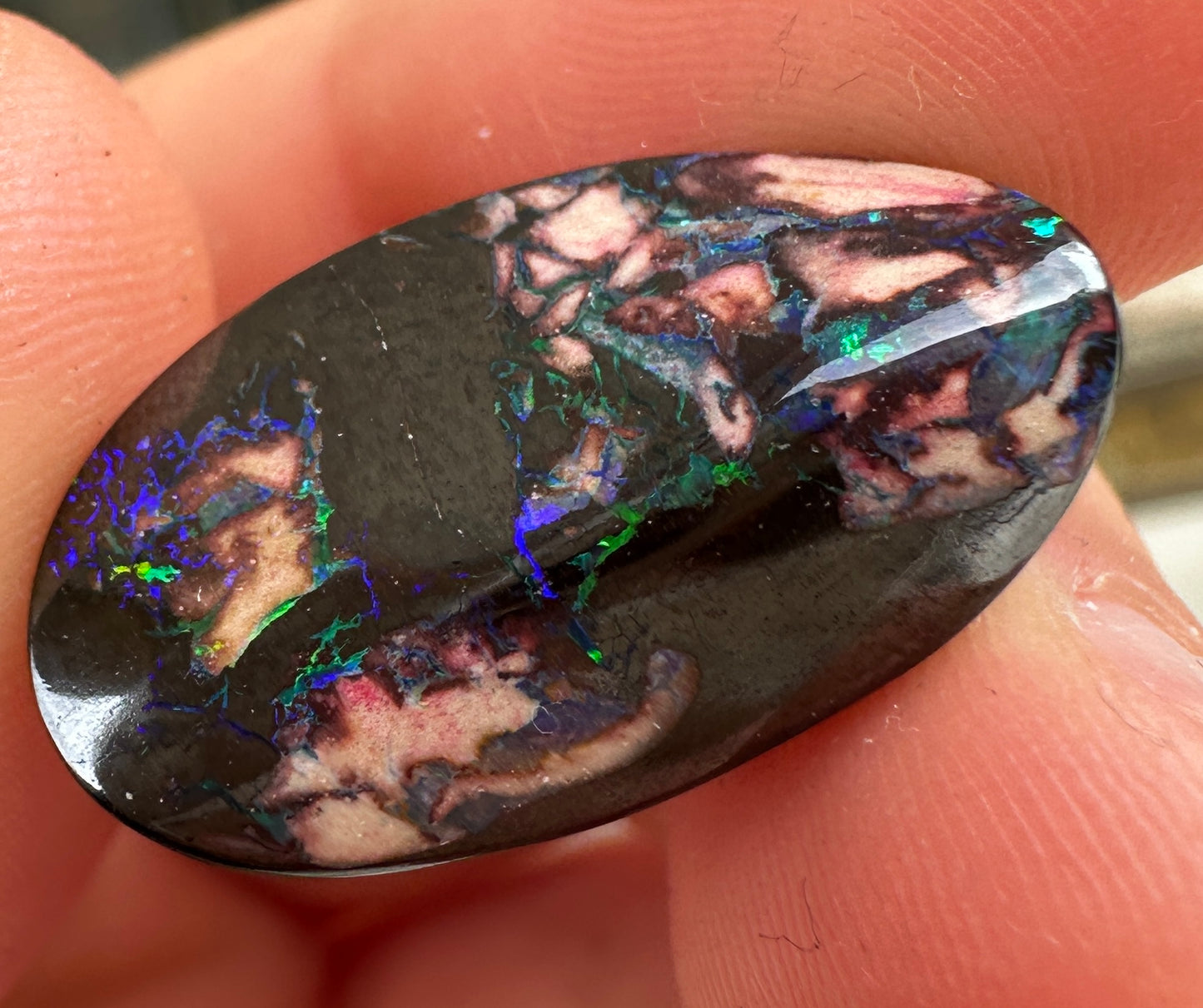 Opal Essence Queensland cut Boulder opal unset pendant or ring 13.1 cts