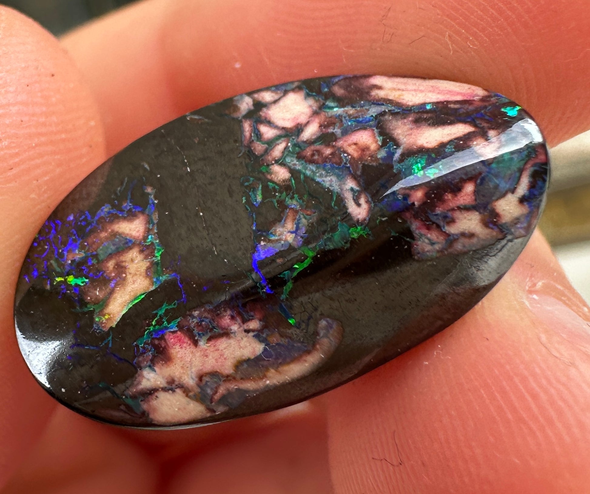 Opal Essence Queensland cut Boulder opal unset pendant or ring 13.1 cts
