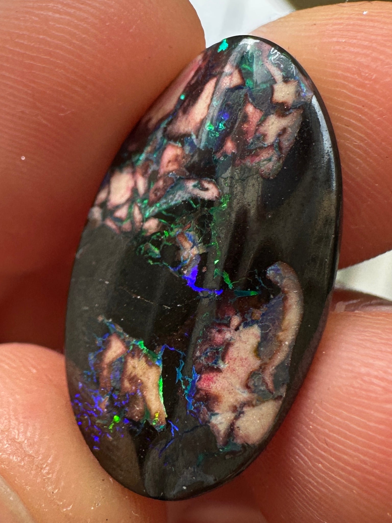 Opal Essence Queensland cut Boulder opal unset pendant or ring 13.1 cts