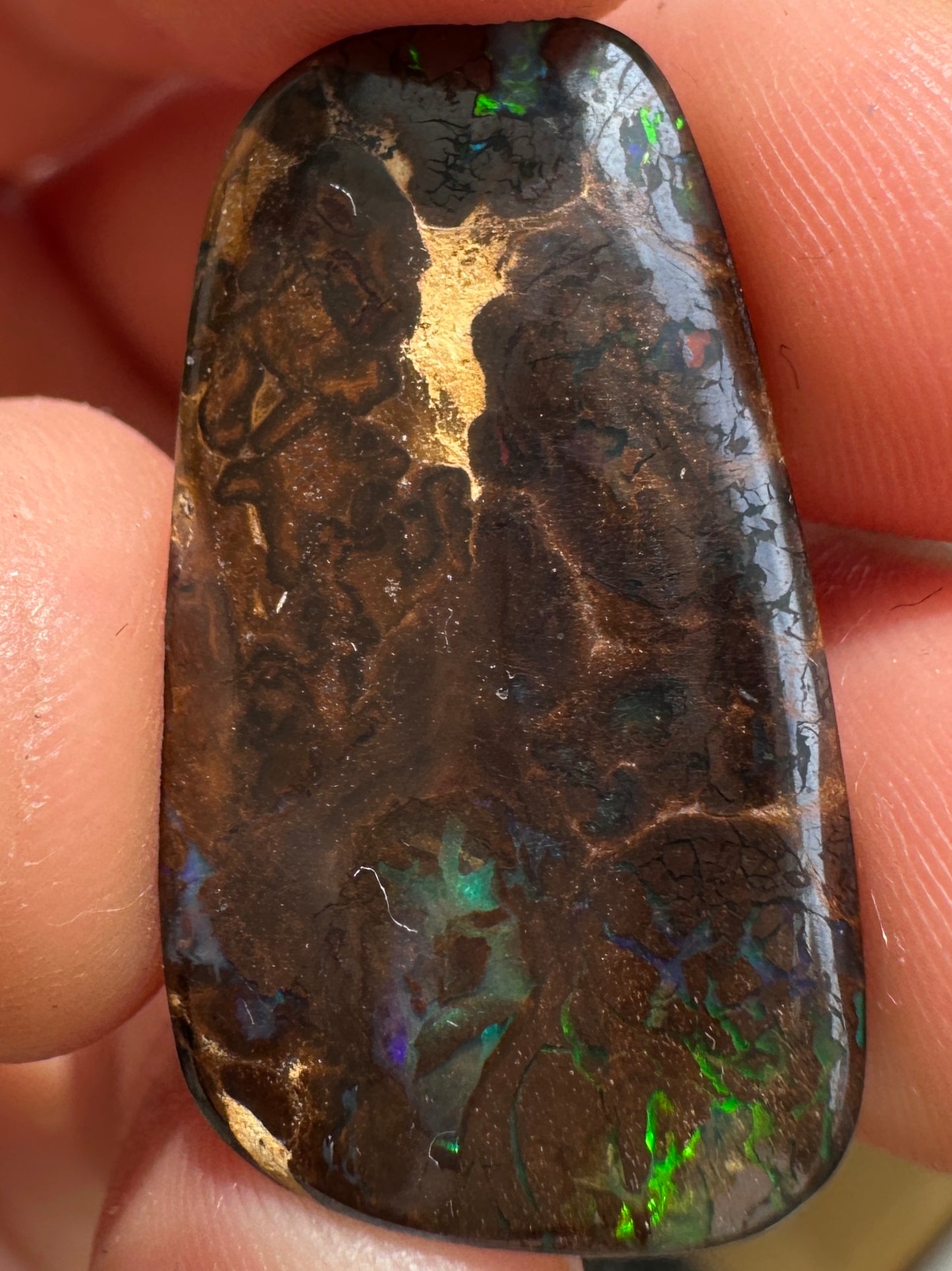 Opal Essence Queensland Boulder opal cut stone pendant or ring 15 cts