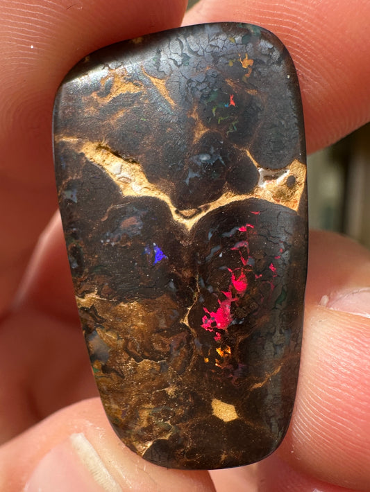Opal Essence Queensland Boulder opal cut stone pendant or ring 15 cts