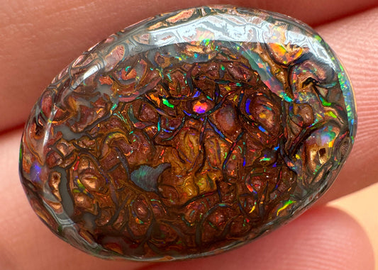 Opal Australian Queensland boulder unset pendant or ring multicolored opal 15.50 cts