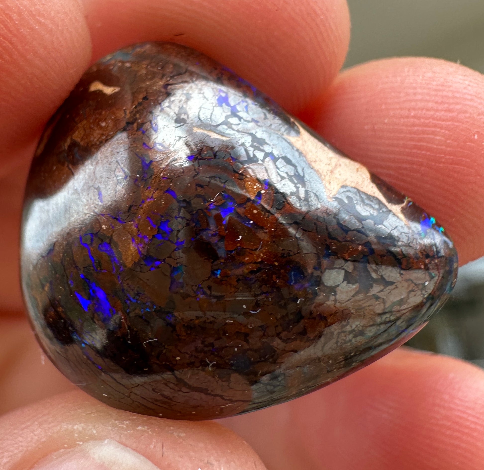 Opal Essence Queensland cut Boulder opal unset pendant or ring 18.6 cts