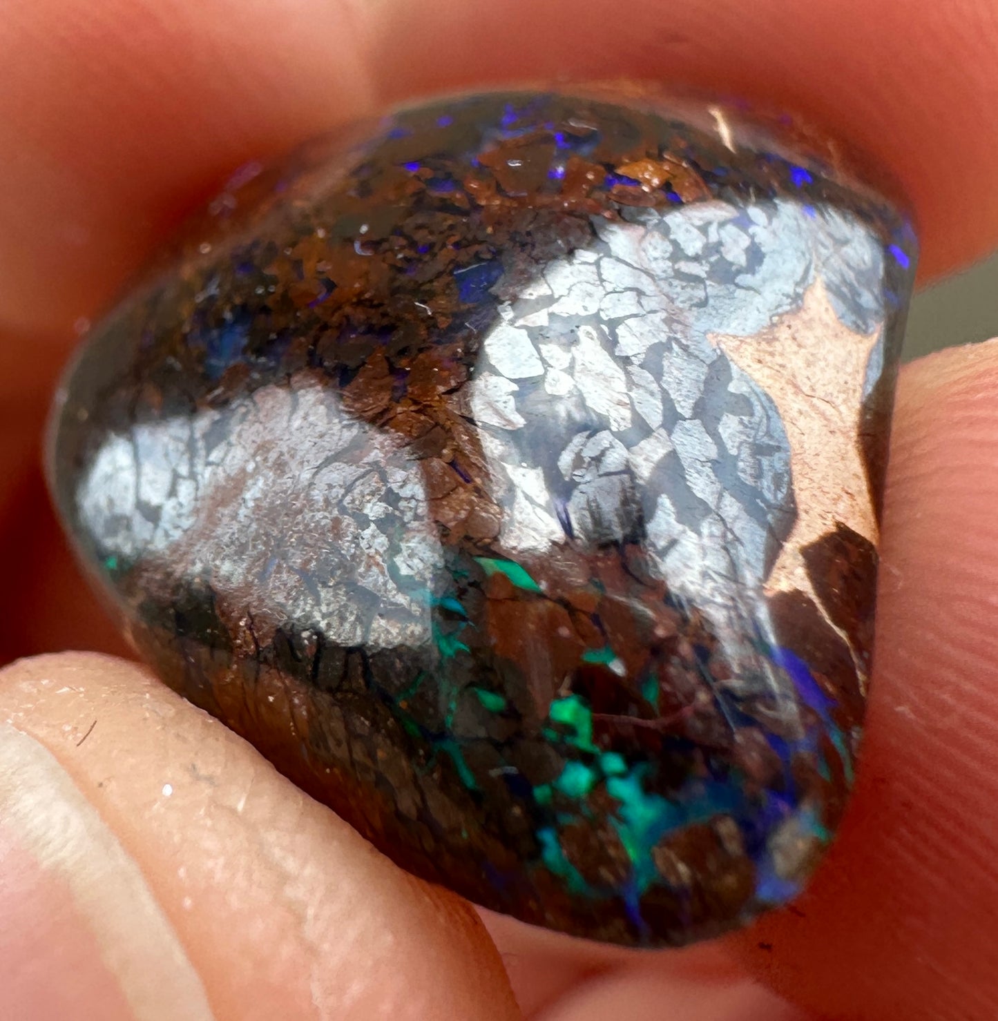 Opal Essence Queensland cut Boulder opal unset pendant or ring 18.6 cts