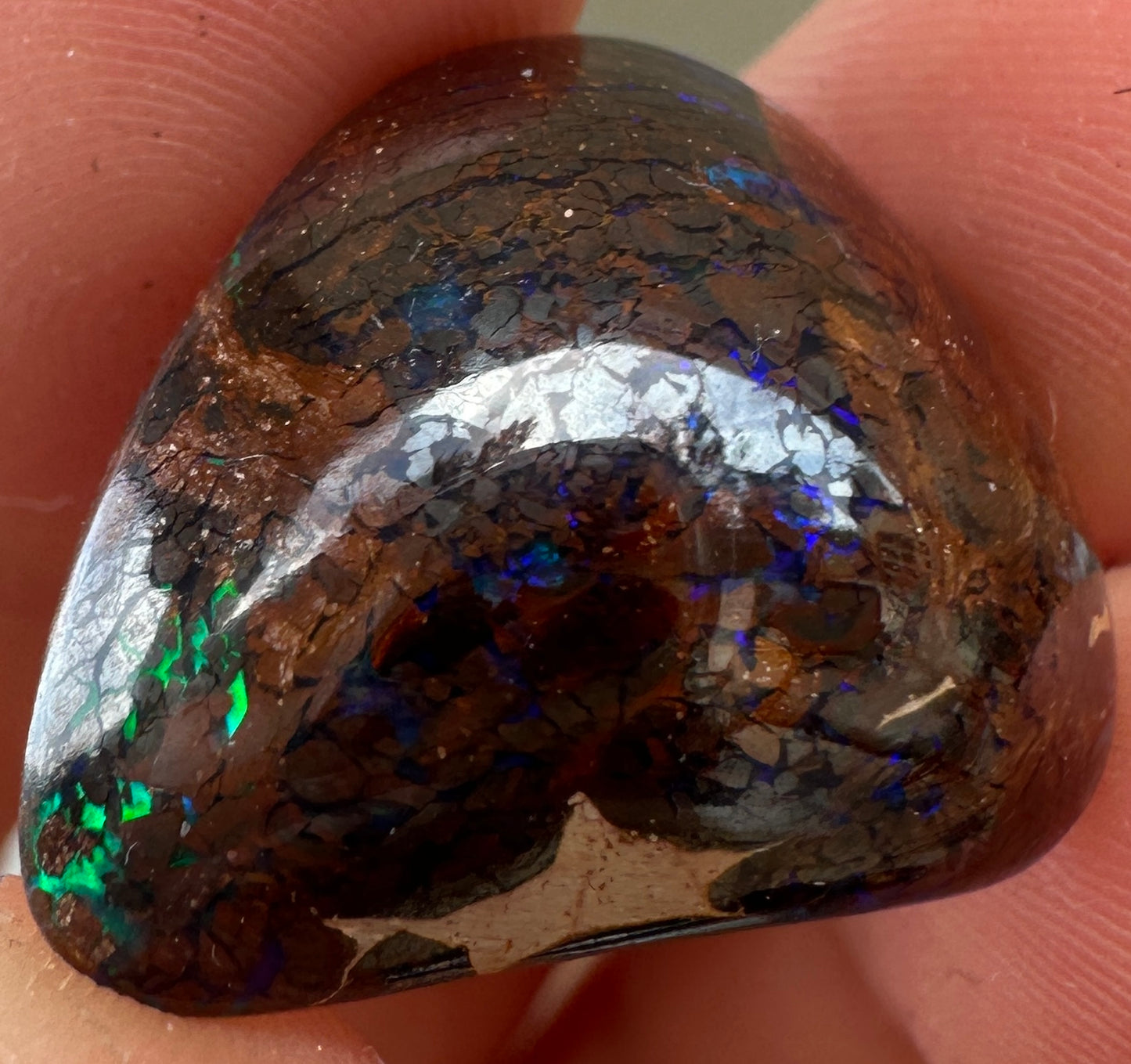 Opal Essence Queensland cut Boulder opal unset pendant or ring 18.6 cts