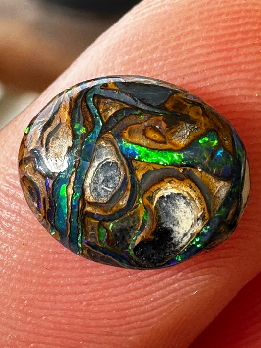 Opal Essence Queensland cut Boulder opal unset pendant or ring 2.05 cts