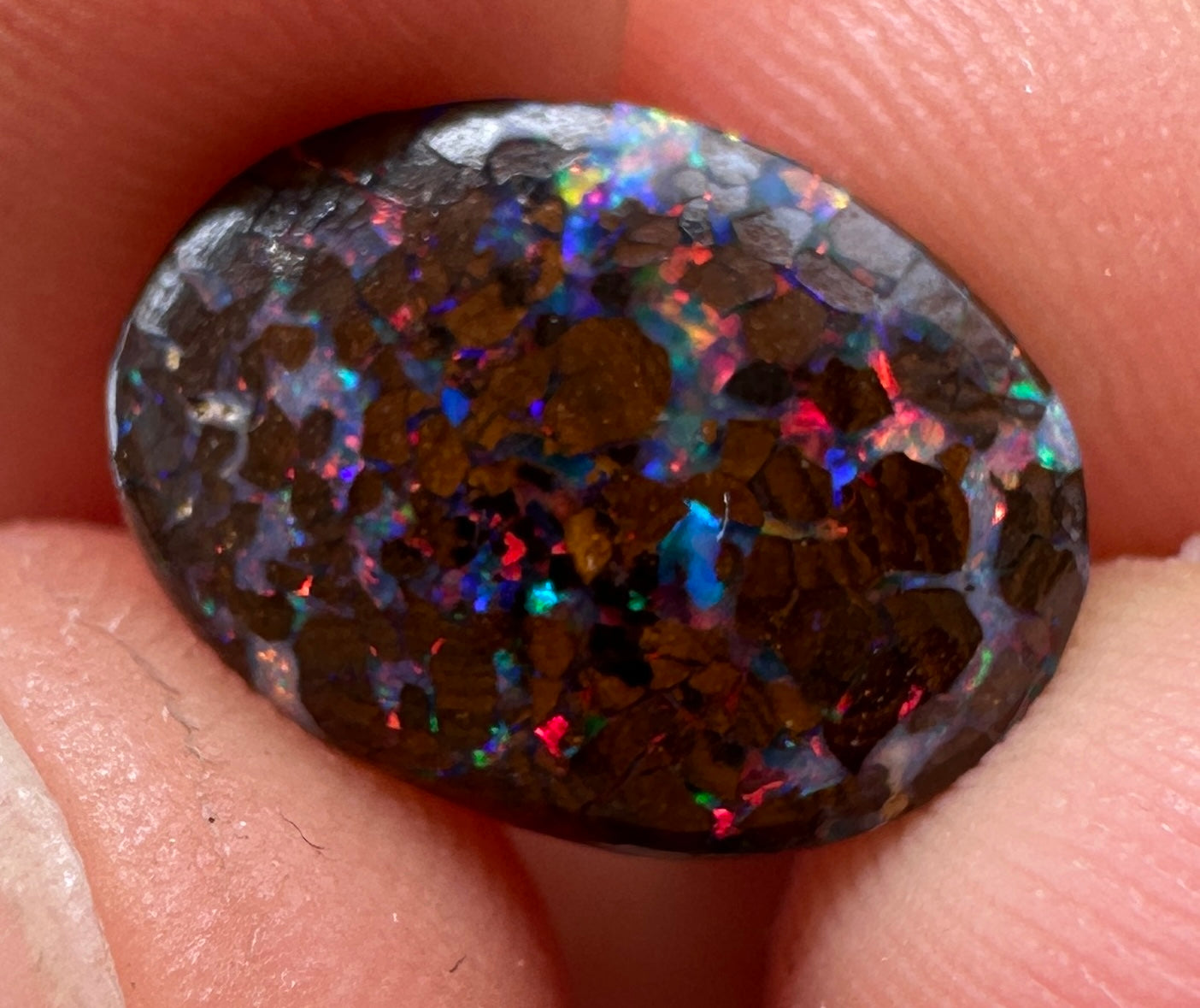 Opal Essence Queensland Boulder opal cut stone pendant or ring 2.60 cts