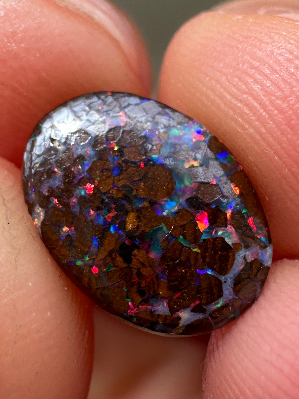 Opal Essence Queensland Boulder opal cut stone pendant or ring 2.60 cts