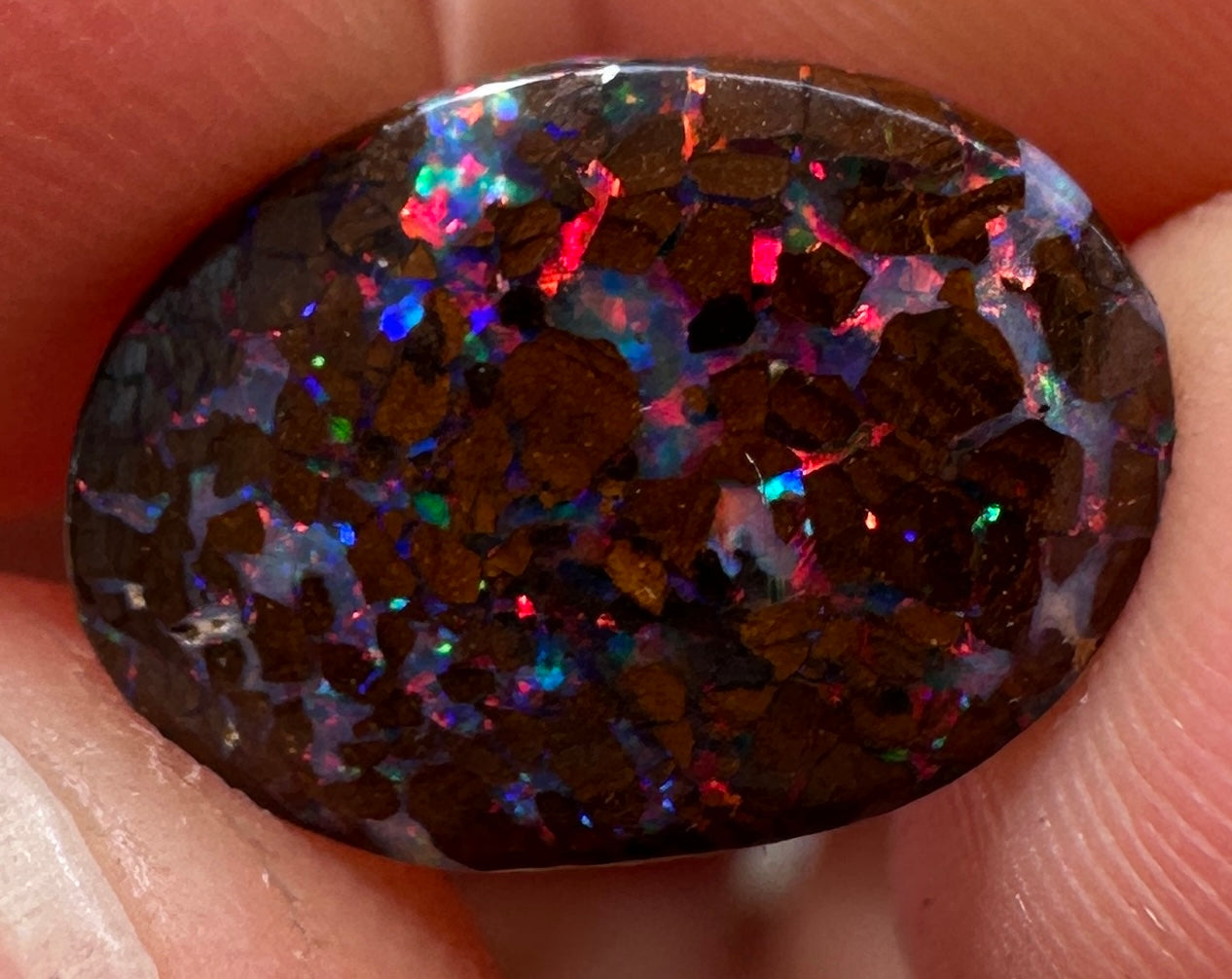 Opal Essence Queensland Boulder opal cut stone pendant or ring 2.60 cts