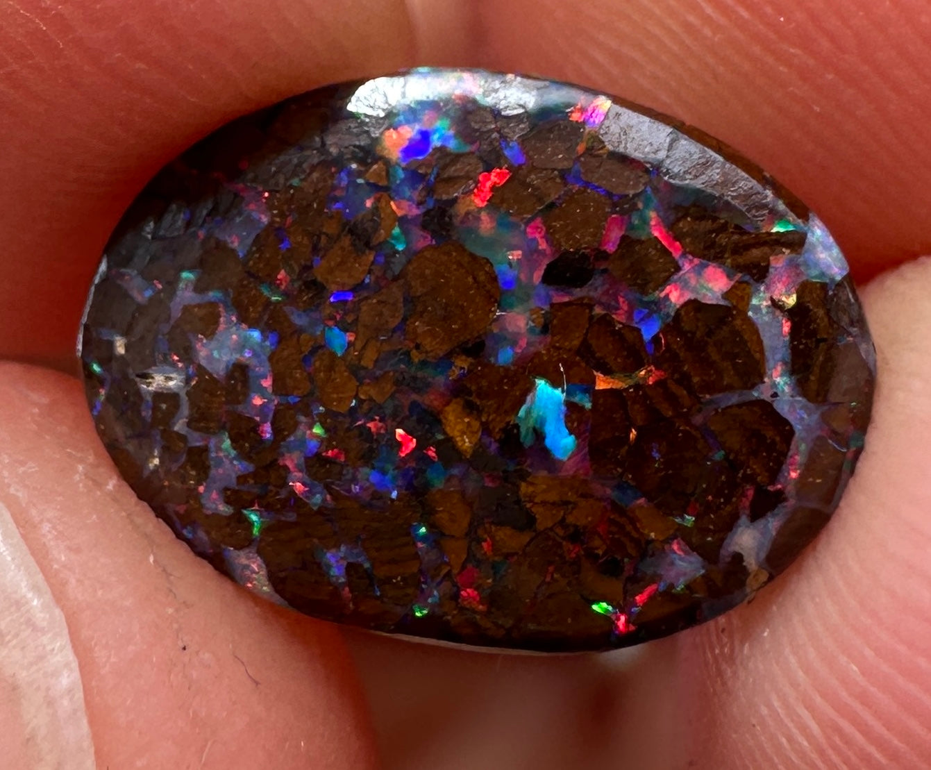 Opal Essence Queensland Boulder opal cut stone pendant or ring 2.60 cts
