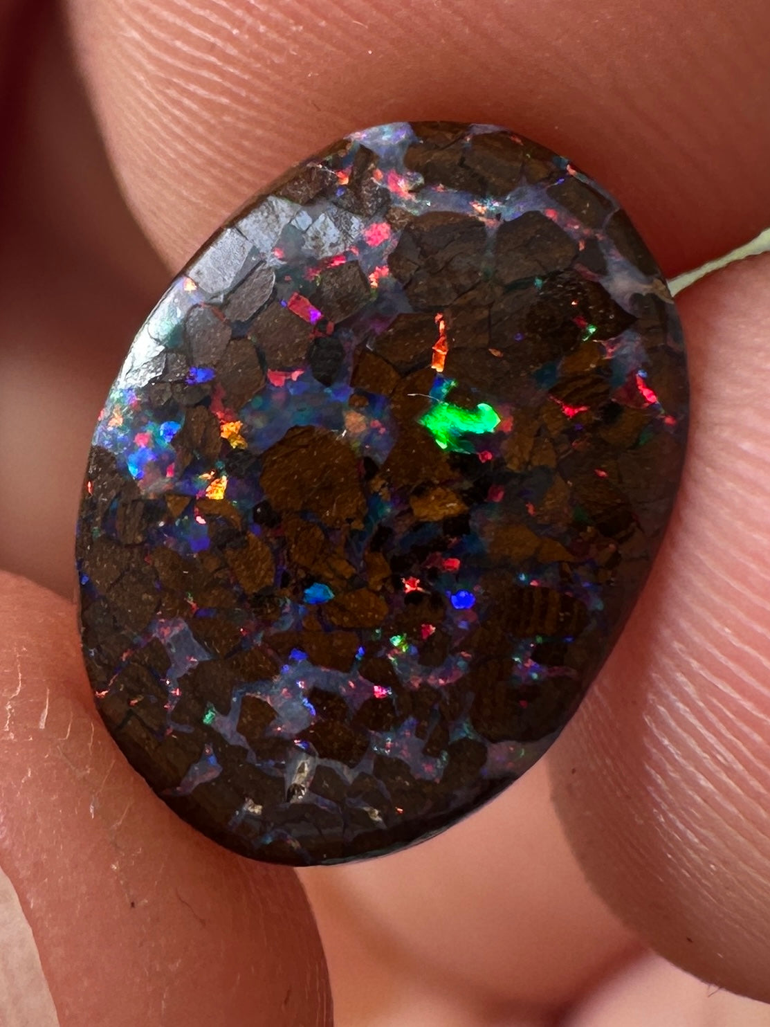 Opal Essence Queensland Boulder opal cut stone pendant or ring 2.60 cts