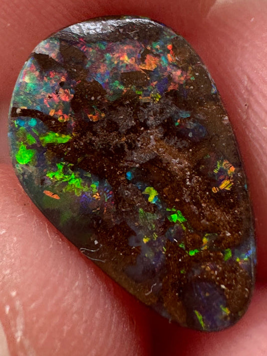 Opal Australian Queensland boulder unset pendant or ring multicolored opal 2.65 cts