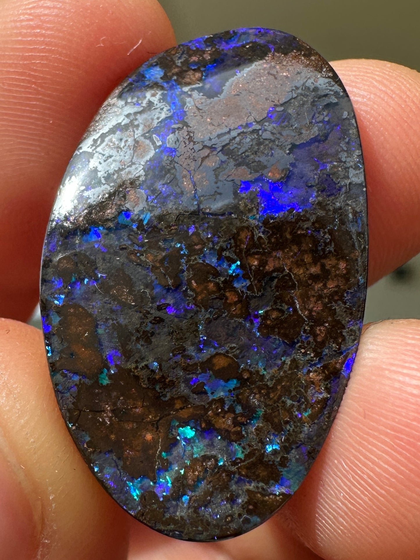 Opal Essence Queensland Boulder opal cut stone pendant or ring 22 cts