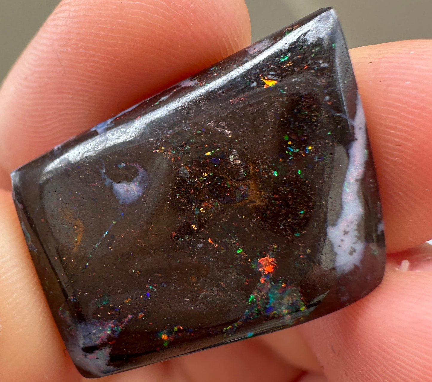 Opal Essence Queensland Boulder opal cut stone pendant or ring 23.5 cts