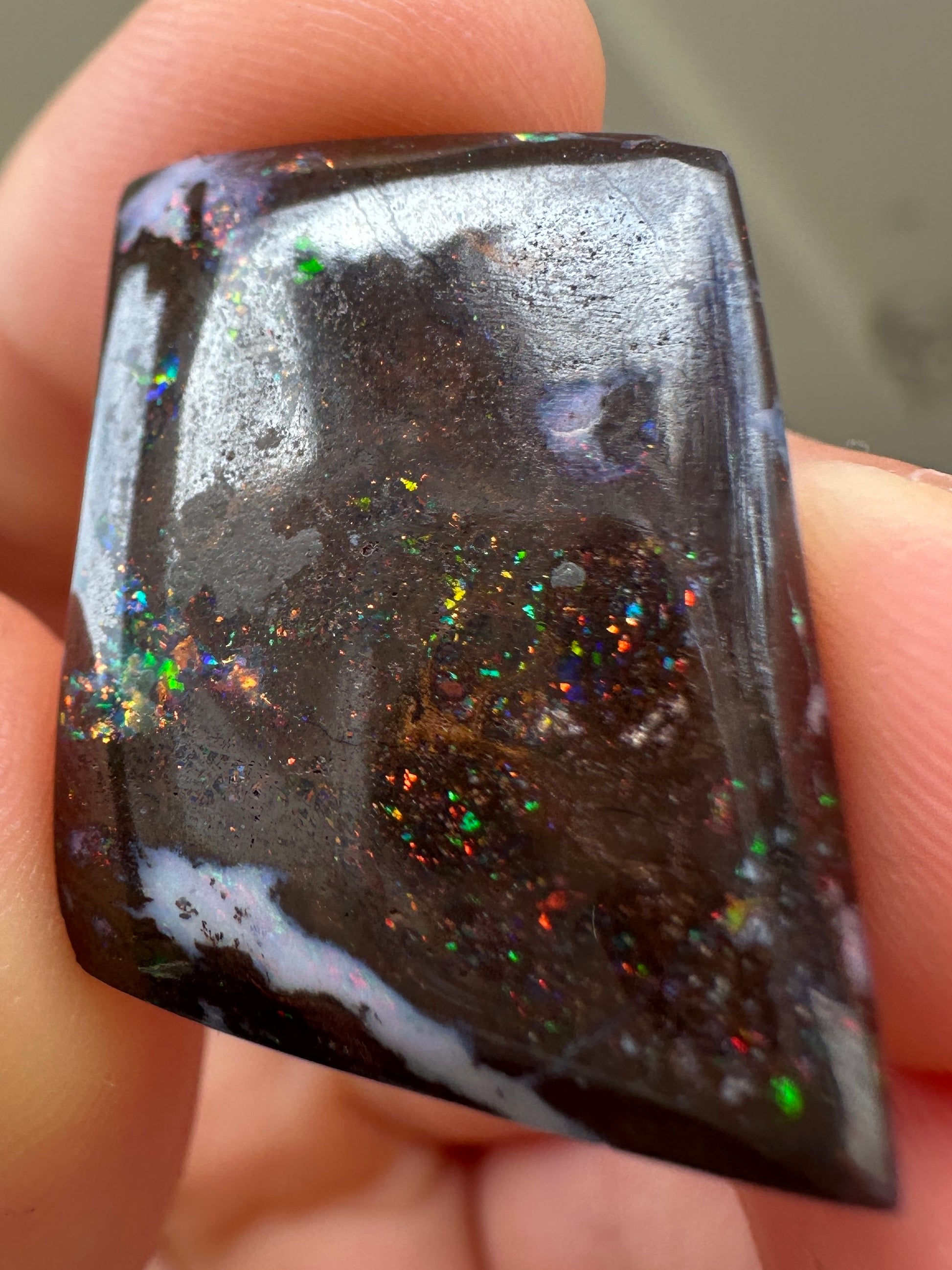 Opal Essence Queensland Boulder opal cut stone pendant or ring 23.5 cts