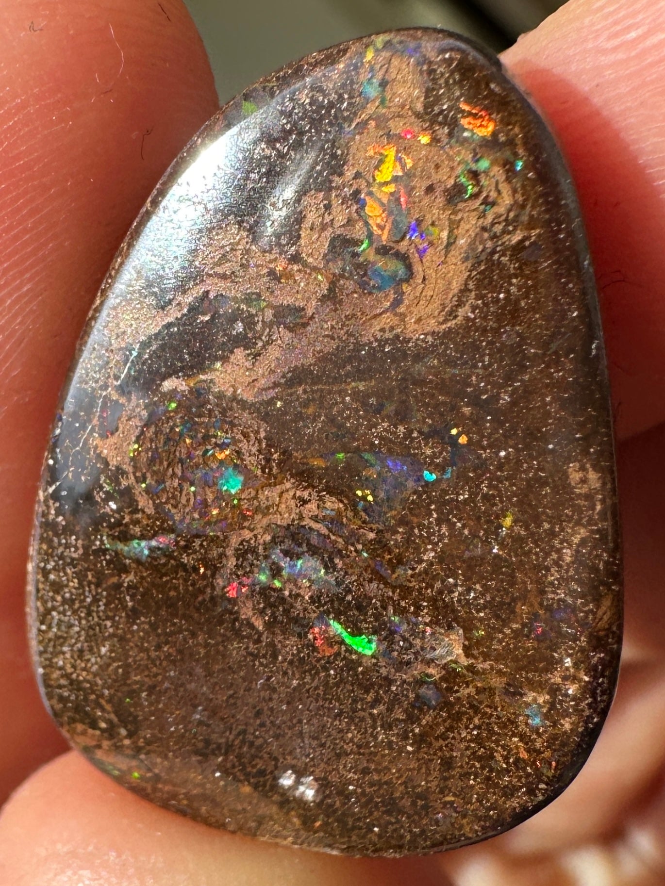 Opal Essence Queensland Boulder opal cut stone pendant or ring 25.295 cts