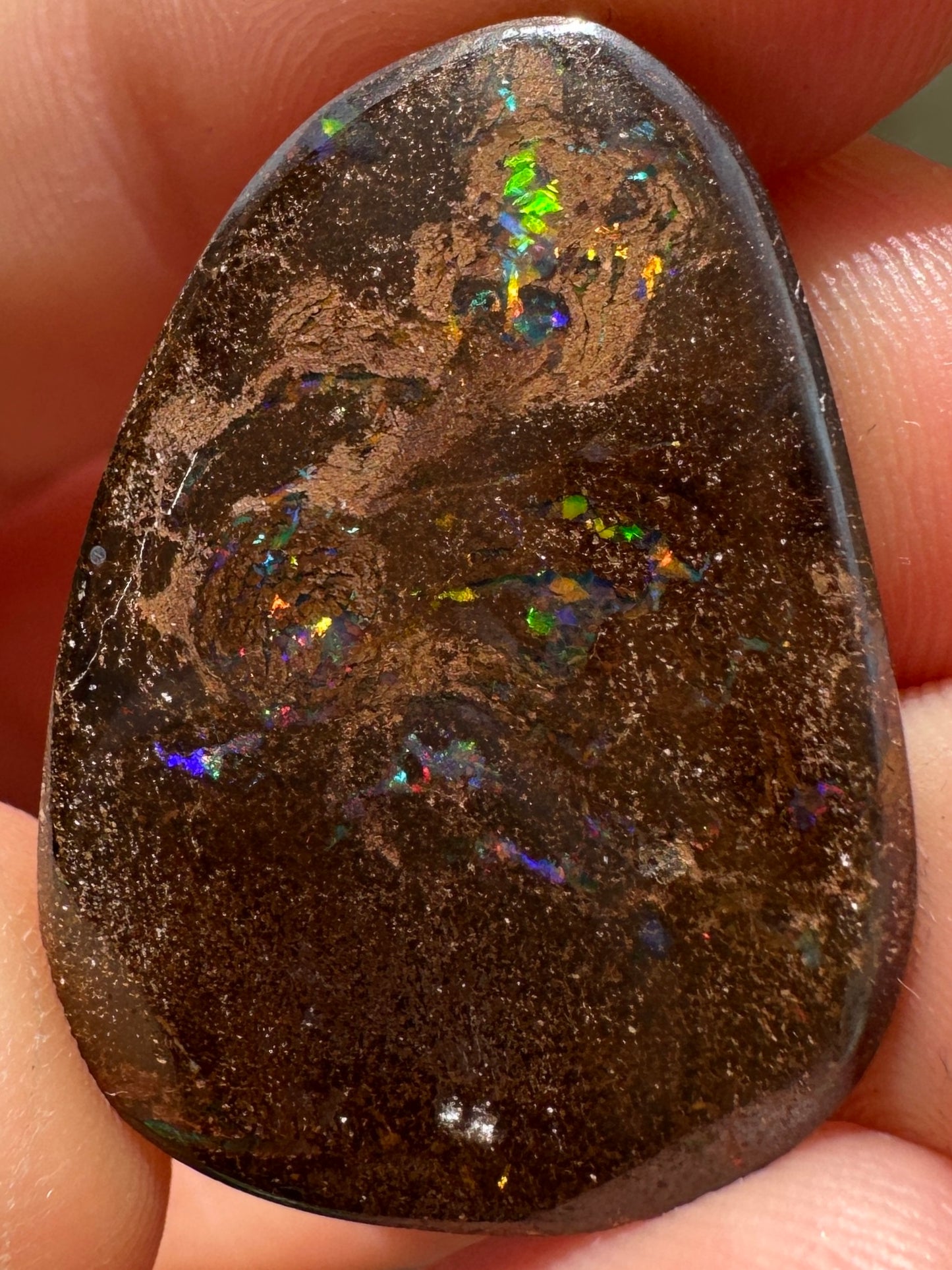 Opal Essence Queensland Boulder opal cut stone pendant or ring 25.295 cts