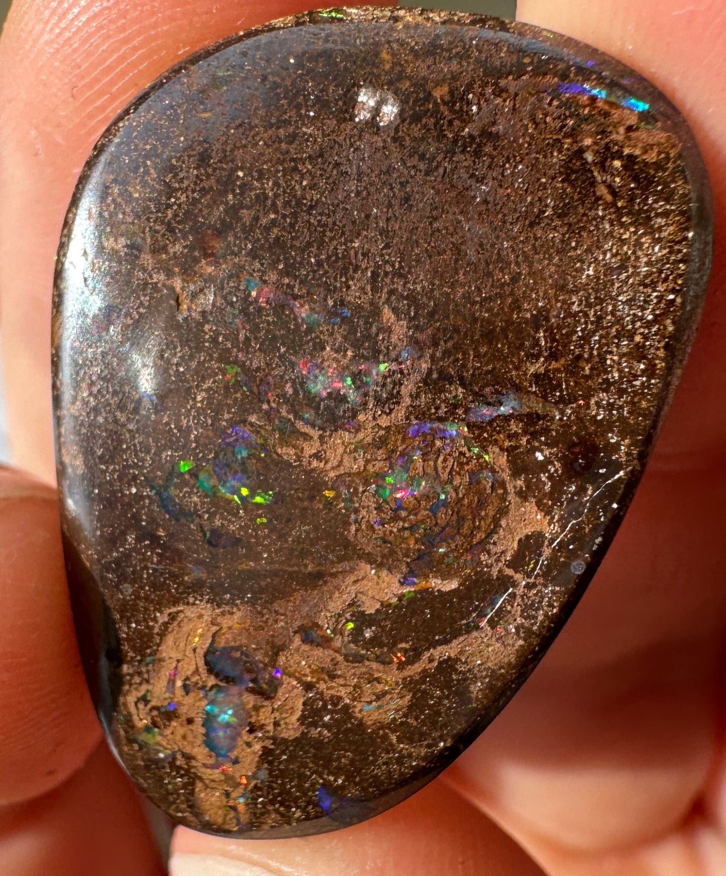 Opal Essence Queensland Boulder opal cut stone pendant or ring 25.295 cts