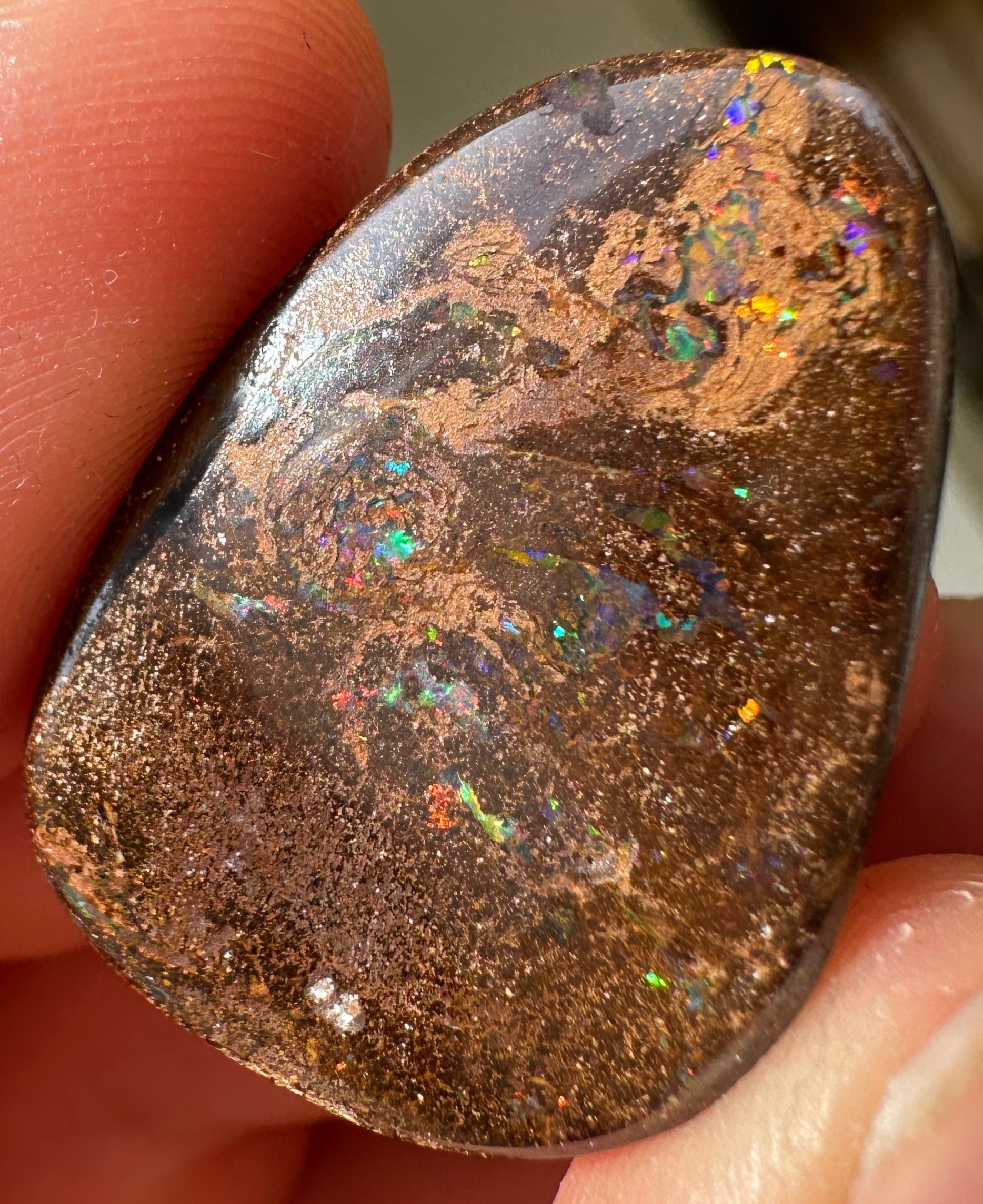 Opal Essence Queensland Boulder opal cut stone pendant or ring 25.295 cts