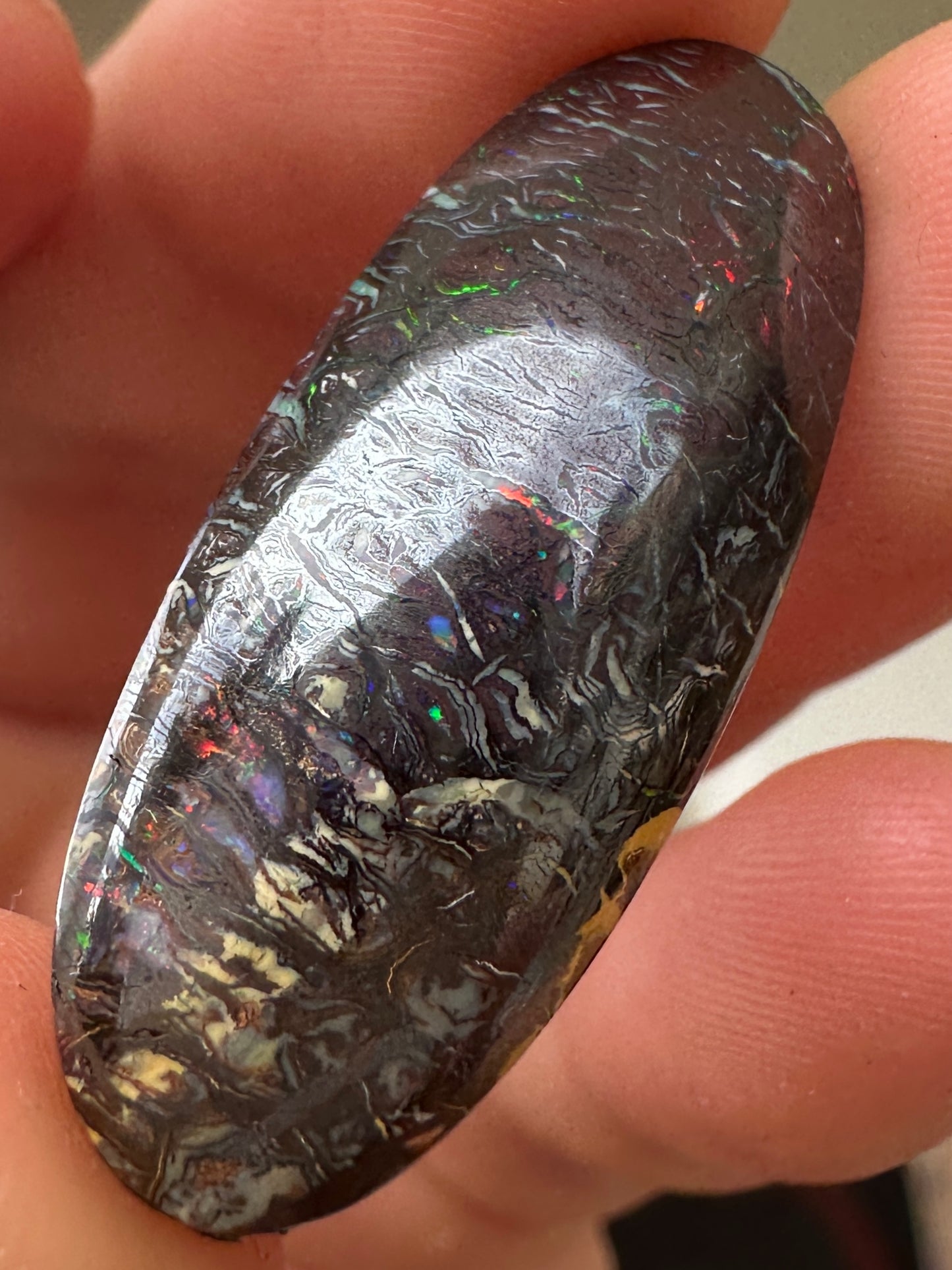 Opal Essence Queensland Boulder opal cut stone pendant or ring 27.40 cts