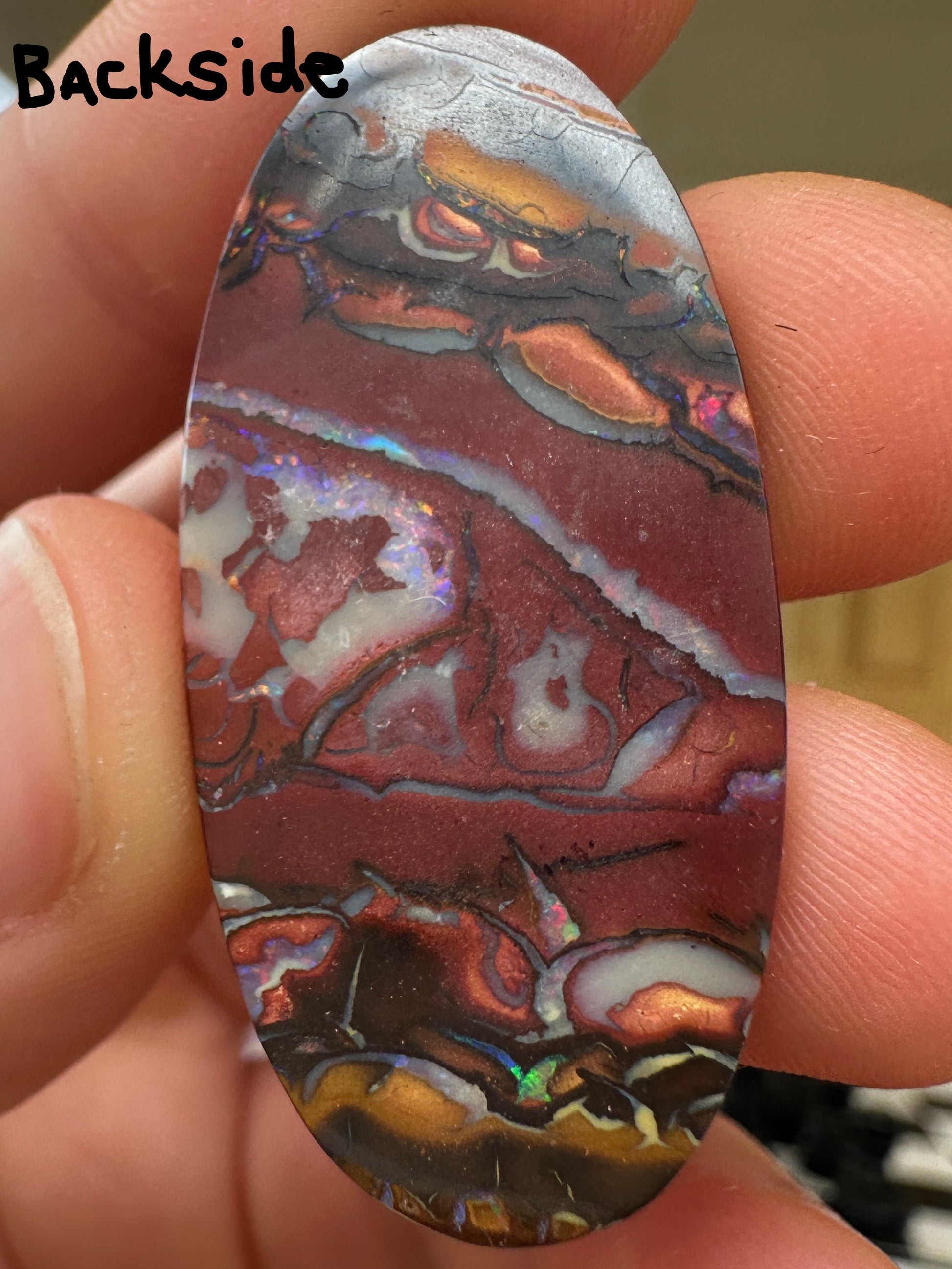 Opal Essence Queensland cut Boulder opal unset pendant or ring 28.20 cts
