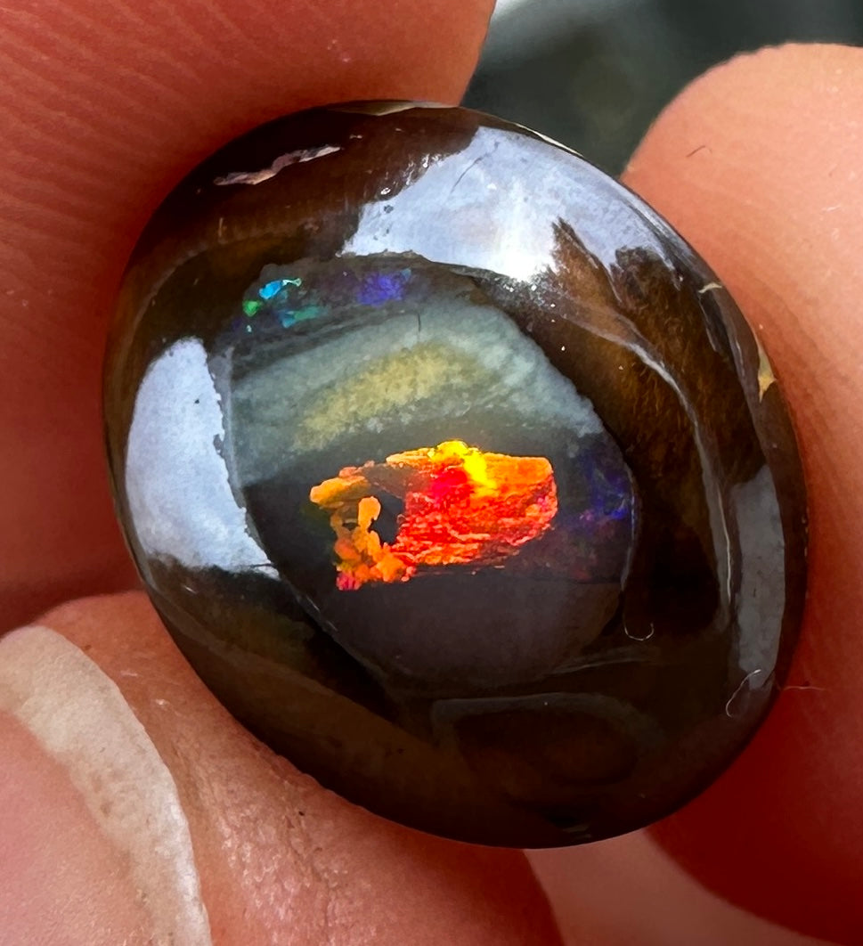 Opal Essence Queensland Boulder opal cut stone pendant or ring 3.45 cts