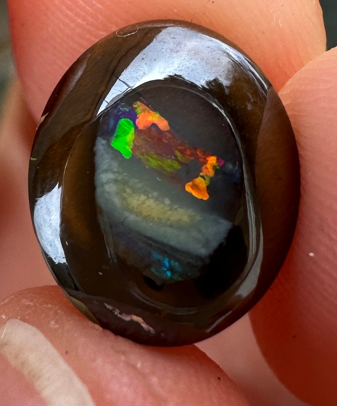 Opal Essence Queensland Boulder opal cut stone pendant or ring 3.45 cts