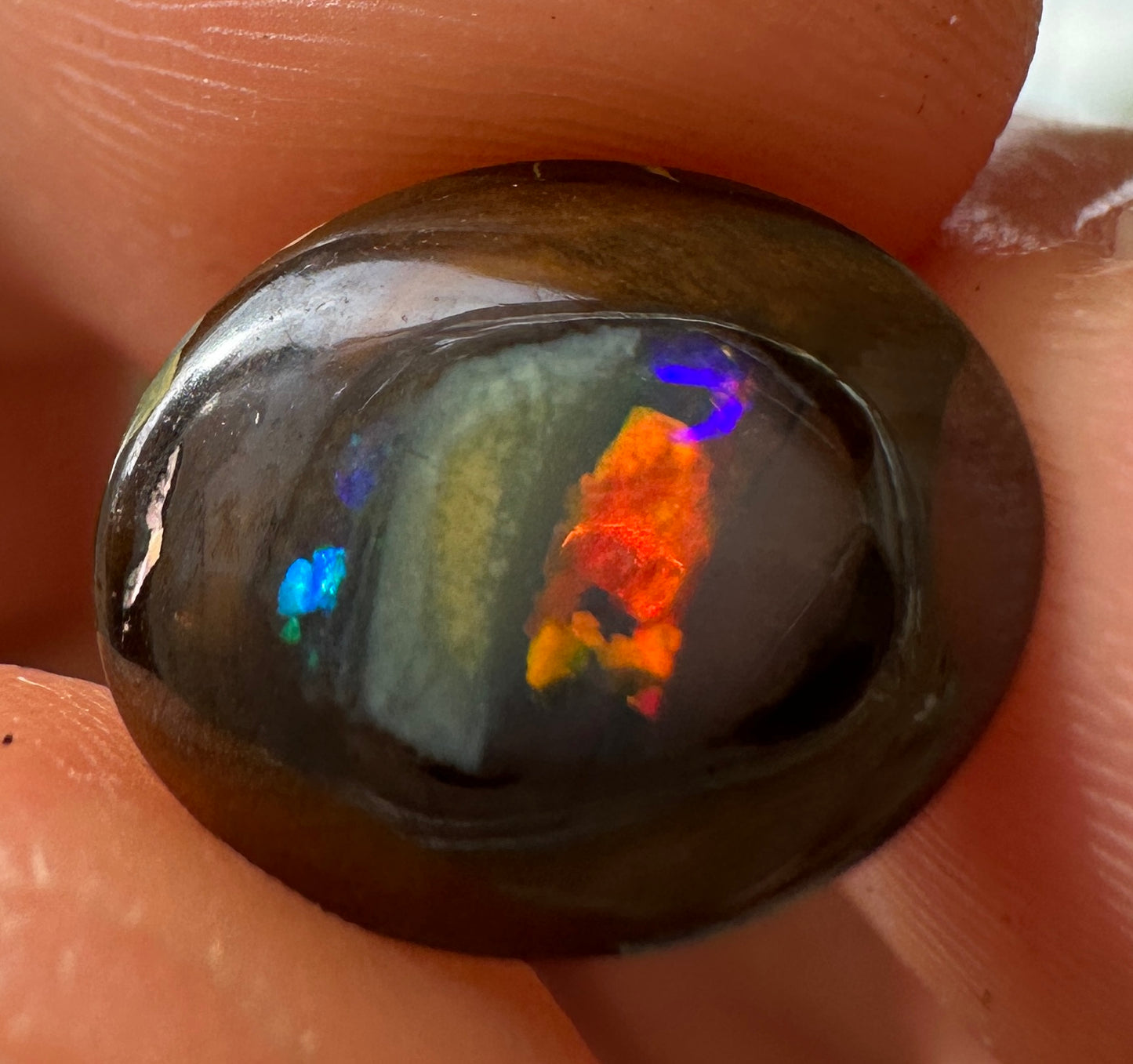 Opal Essence Queensland Boulder opal cut stone pendant or ring 3.45 cts