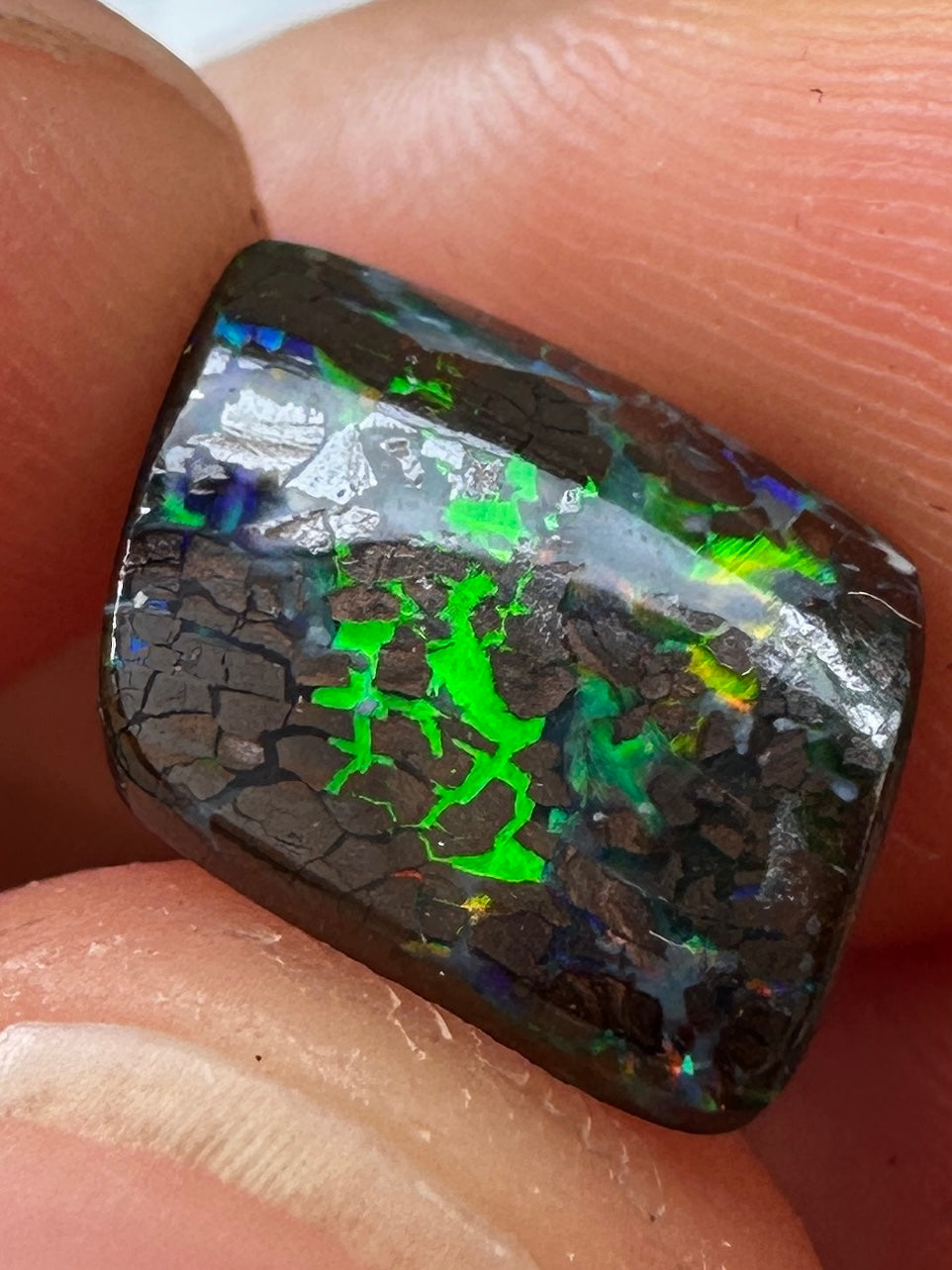 Opal Essence Queensland Boulder opal cut stone pendant or ring 3.45 cts