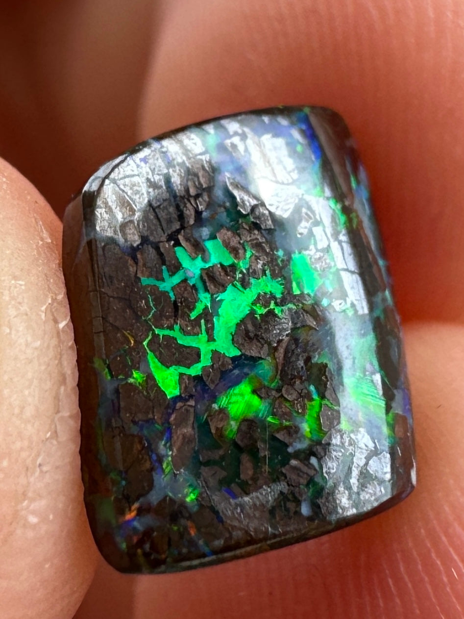 Opal Essence Queensland Boulder opal cut stone pendant or ring 3.45 cts