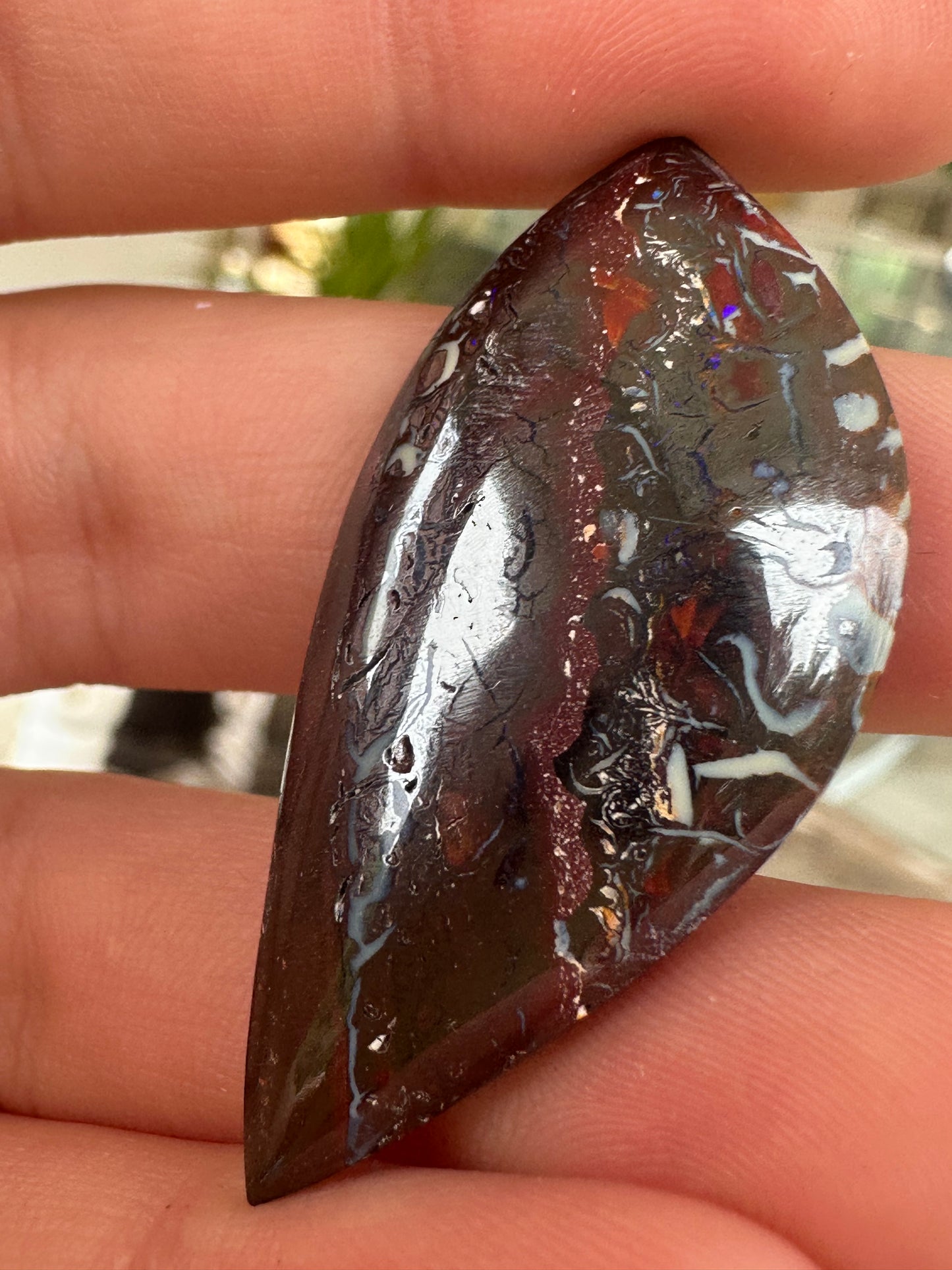 Opal Australian Queensland boulder unset pendant or ring multicolored opal 38.5cts