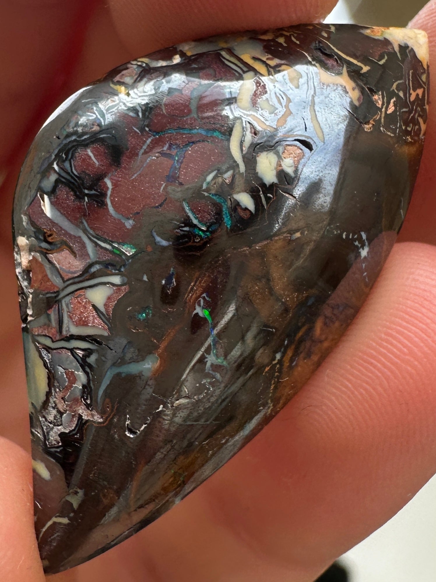 Opal Essence Queensland Boulder opal cut stone pendant or ring 40.05 cts