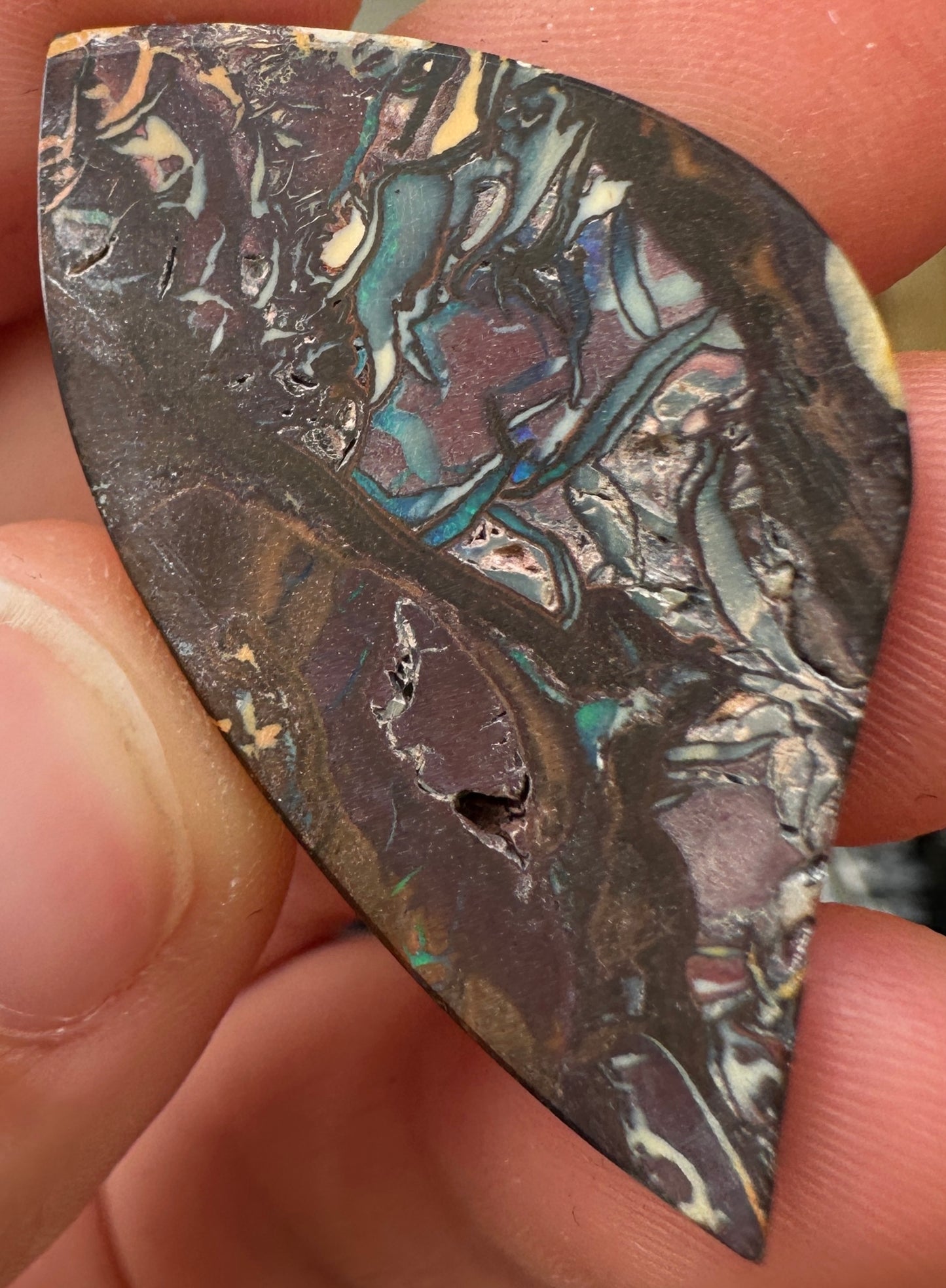 Opal Essence Queensland Boulder opal cut stone pendant or ring 40.05 cts