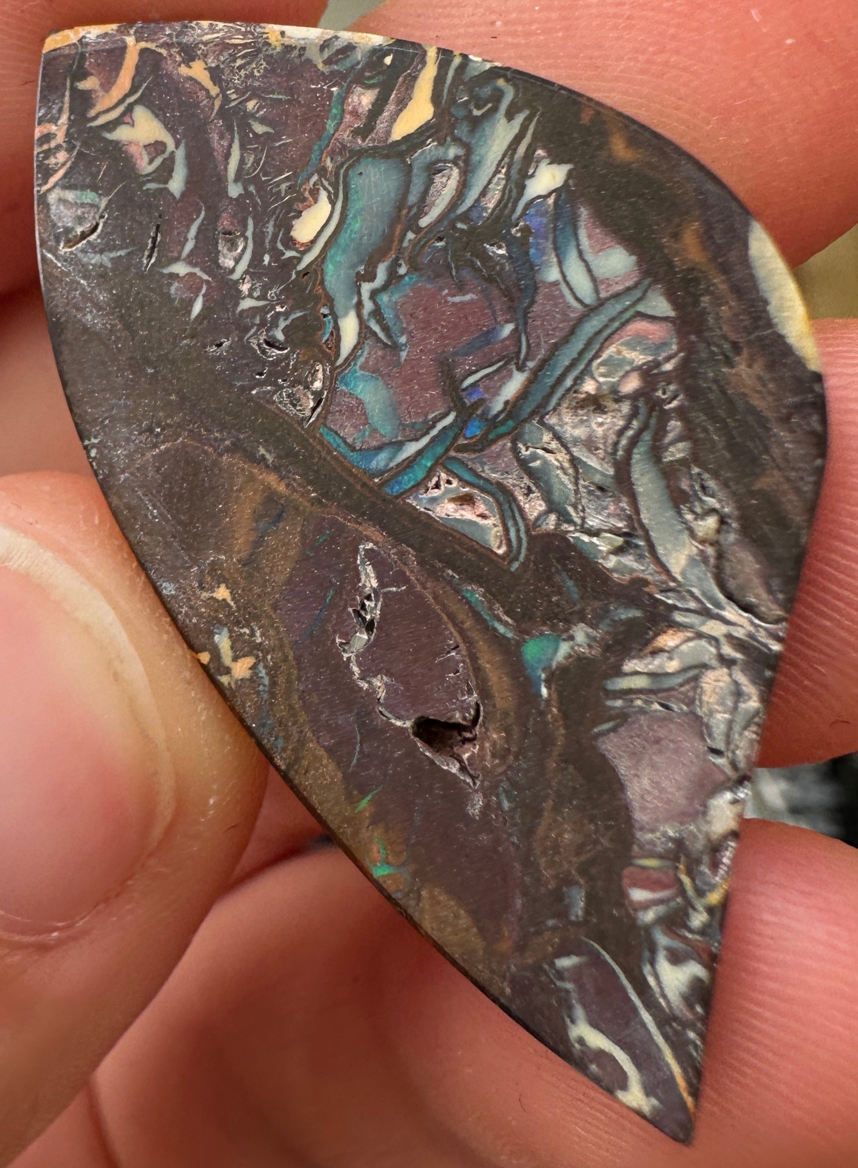 Opal Essence Queensland Boulder opal cut stone pendant or ring 40.05 cts