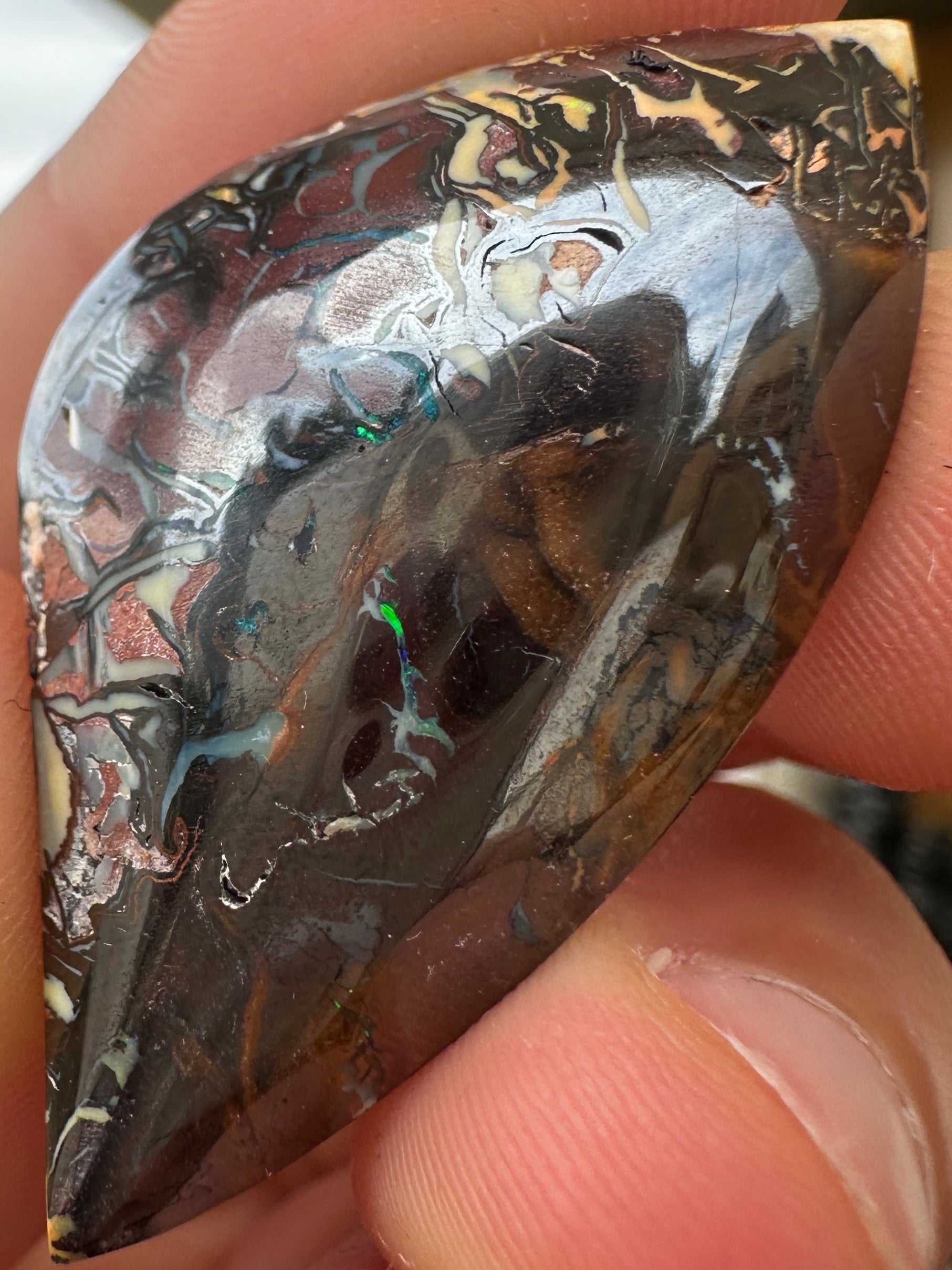 Opal Essence Queensland Boulder opal cut stone pendant or ring 40.05 cts